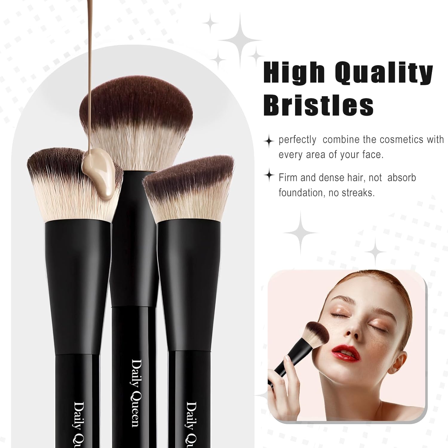 25 pcs Makeup Brush Set Holder Black Professional Kabuki Powder Concealers Eye shadows Blush Eyeliner Eyebrow Contour Eye blending Brushes (25pcs brush with box) - Image 7
