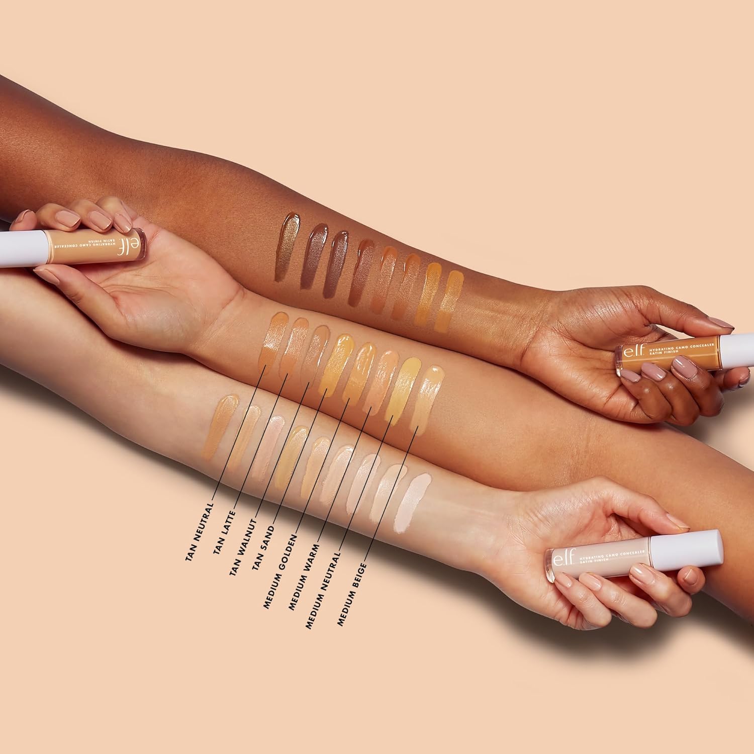 e.l.f. Hydrating Camo Concealer, Covers Blemishes & Under-Eye Circles, Full-Coverage & Delivers A Satin Finish, Vegan & Cruelty-Free, Tan Neutral - Image 5