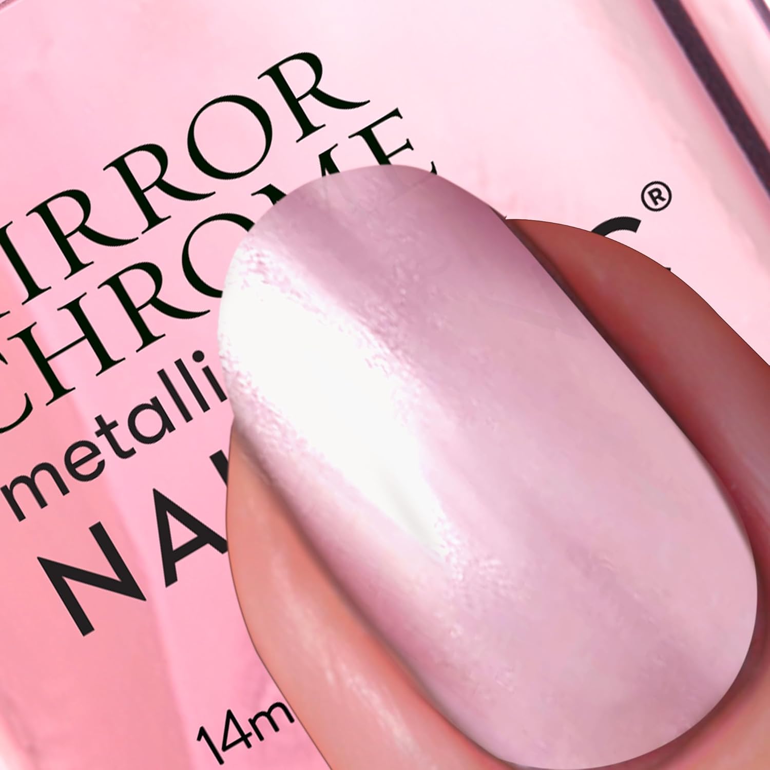 Nails Inc You're Being Chromatic, Pink, Metallic Mirror Chrome, No Chip, Long Lasting, Quick Dry, Air Dry, Professional Manicures & Pedicures, Fingernails & Toenails, Vegan Nail Polish, 0.47 Fl Oz - Image 2