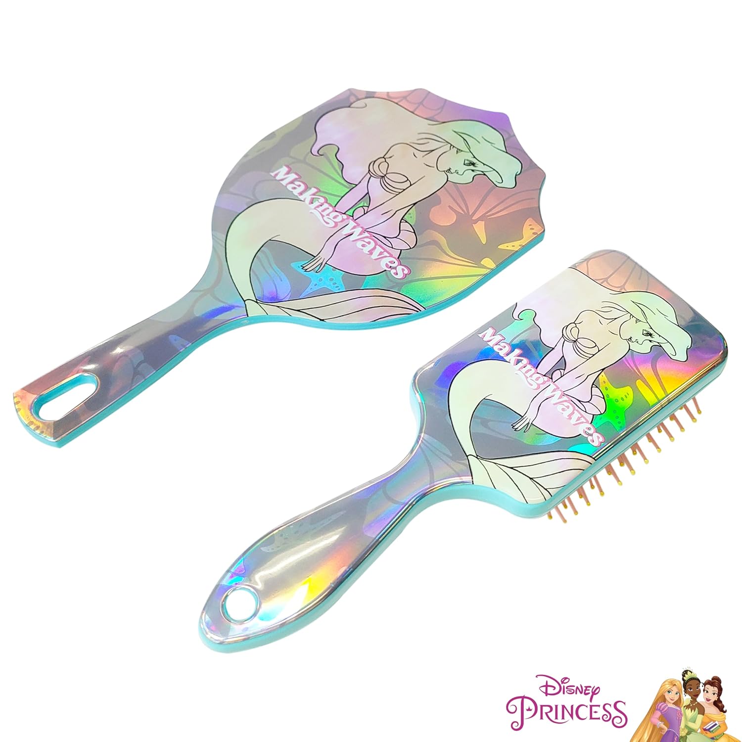 LUV HER Disney Princesses Spa Set for Girls Age 3+ - Includes Paddle Hair Brush and Hand Mirror featuring Ariel - Imaginative Play and Self-Care - Develops Creativity and Fine Motor Skills - Image 4