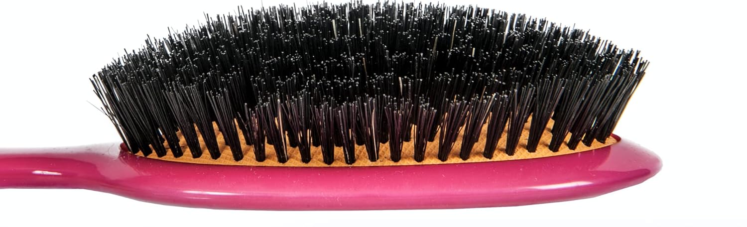 Rock & Ruddle Natural Pure Boar Bristle Hair Brush for Women & Kids (Small/Travel Size, 17.5cm) - For Wet & Dry Hair, Detangling Smoothing Blowdrying - Designed & Made in UK - Stardust Black Shimmer - Image 2