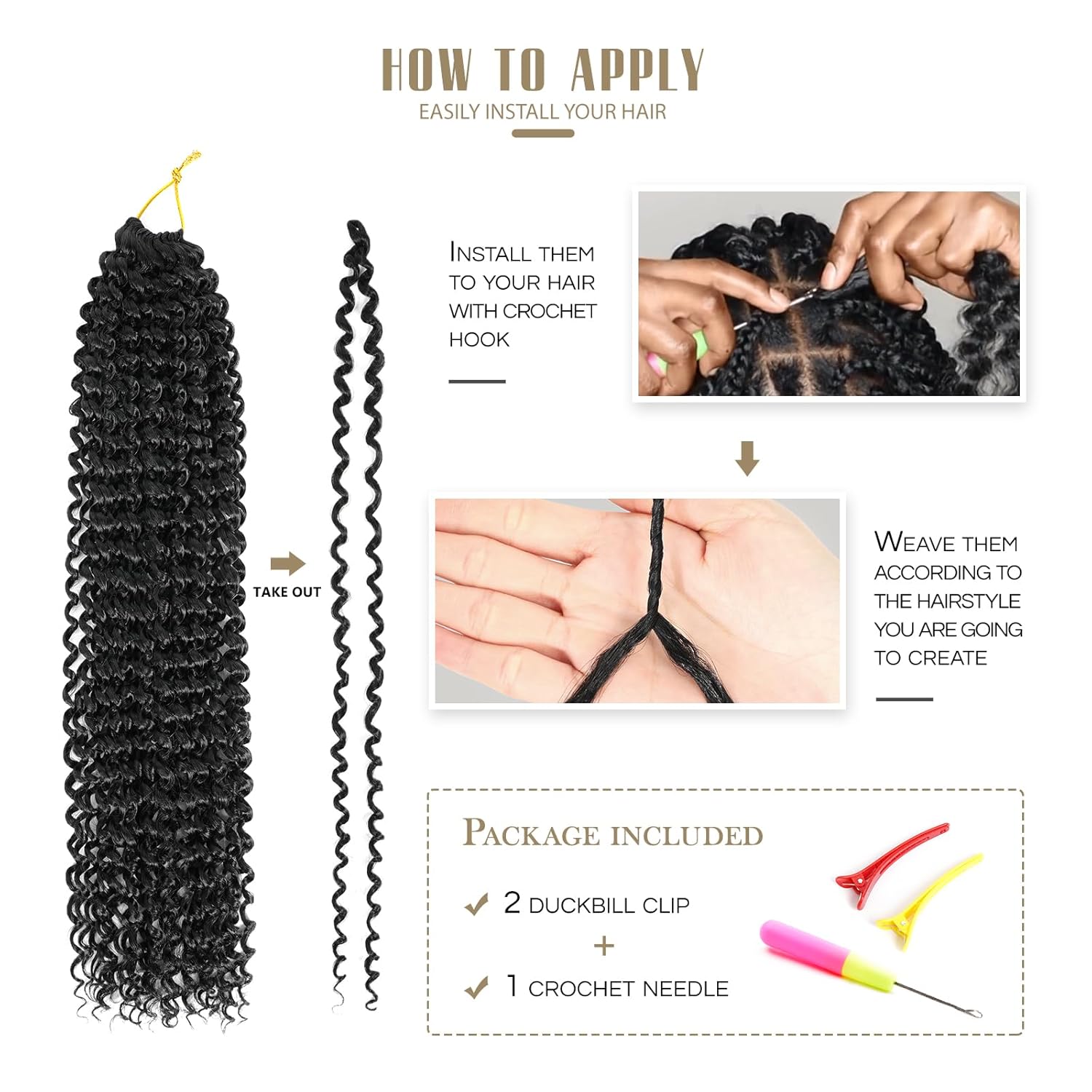 Dansama Passion Twist Hair Water Wave Crochet Hair for Black Women, Long Bohemian Braiding Hair for Boho Locs, Faux Locs, Butterfly Style Crochet Braids Hair Extensions (18inch, 1B, Economy Pack) - Image 6