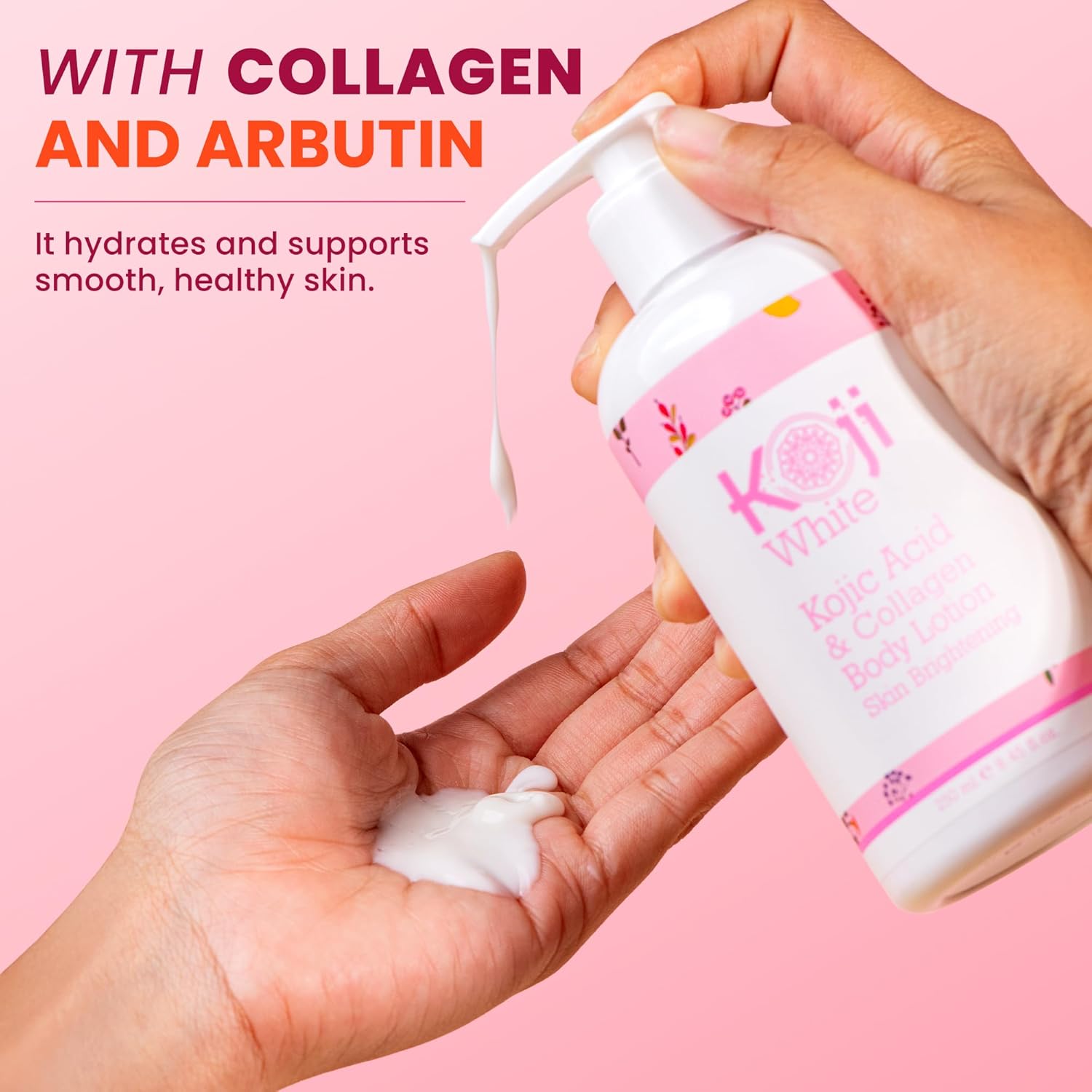 Koji White Kojic Acid & Collagen Body Lotion, Women Gifts Set for Skin Brightening with Arbutin, Glowing Skin, Moisturizer & Radiant Complexion, Uneven Skin Tone - Vegan, 8.45 Fl Oz (2 Packs) - Image 7
