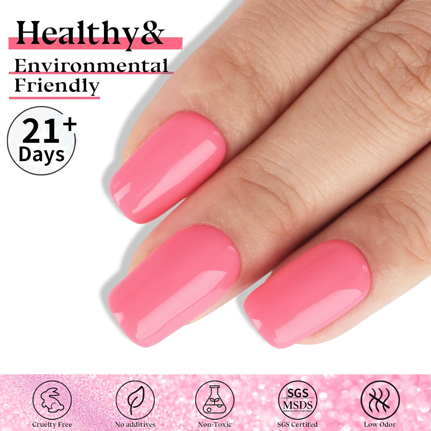 Pastel Coral Pink Gel Nail Polish,Macaron Coral Pink Gel Polish for Nail Art Starter or Manicure Salon, 0.51 Fl Oz - GP0022 - Image 7