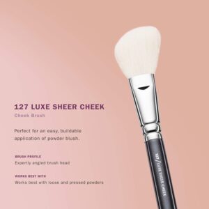ZOEVA 127 Natural Synthetic Luxe Sheer Cheek Makeup Brush - Contour Brush, Natural, Powder Brush