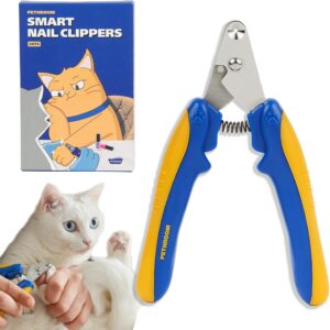 [PETHROOM] Cat Nail Clipper Trimmer for Indoor Cats with Circular Cut Hole (2mm) | Premium Sturdy Stainless Steel Blade Cat Claw | Safe, Easy, Accurate, Quiet & Fast | Avoid Overcutting