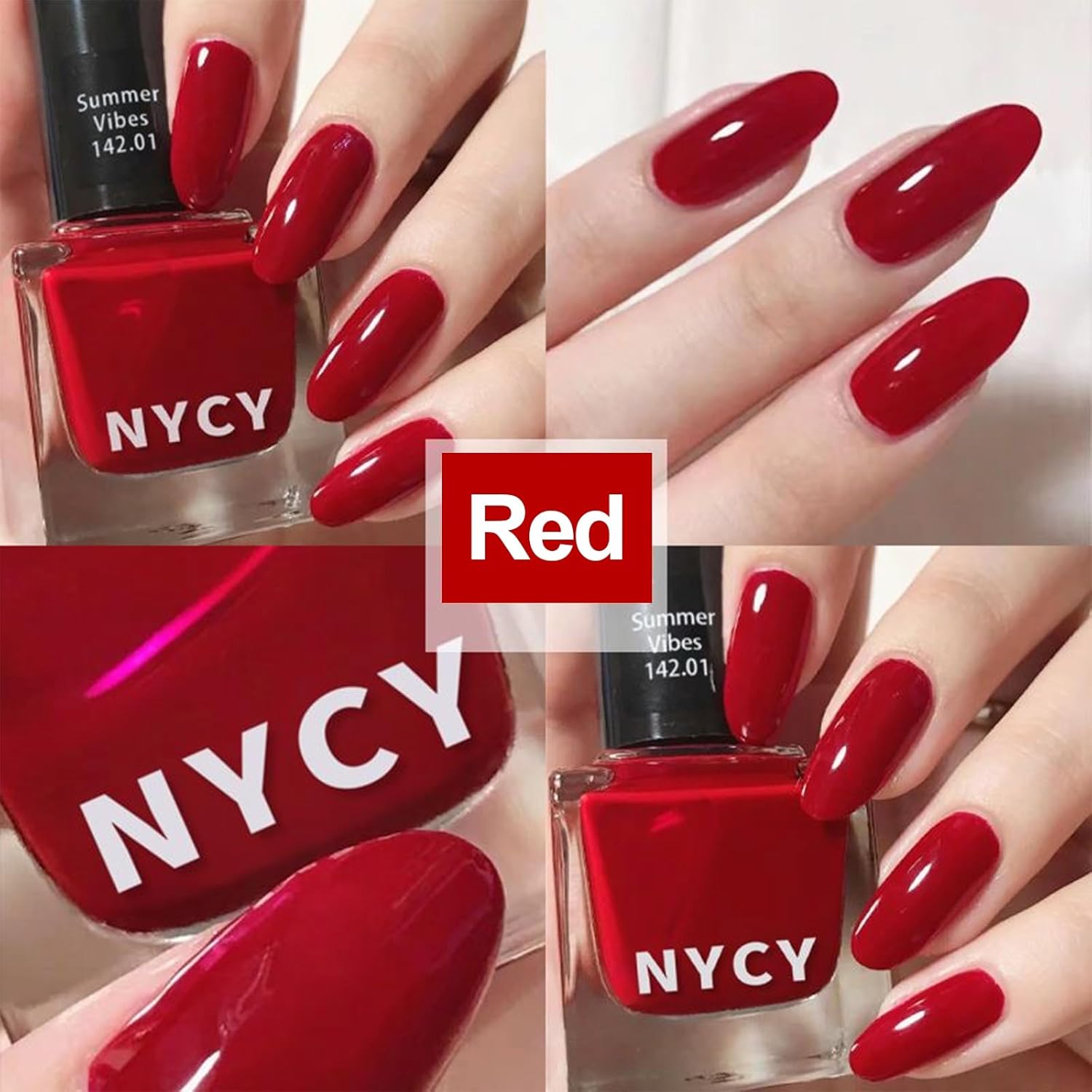 COSMOO 13ml Red Quick Dry Nail Polish, Red Vegan Chip-Resistant Long-Lasting Nail Lacquer for Nail Art Varnish, 0.43 fl oz - Image 4