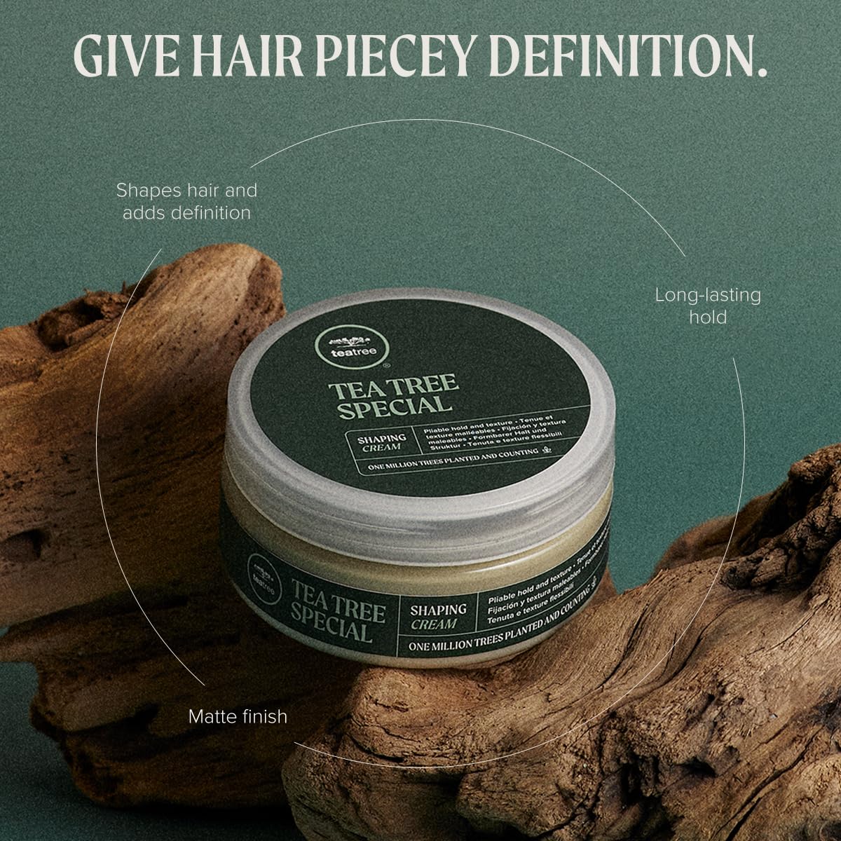 Tea Tree Shaping Cream, Hair Styling Cream, Long-Lasting Hold, Matte Finish, For All Hair Types - Image 3