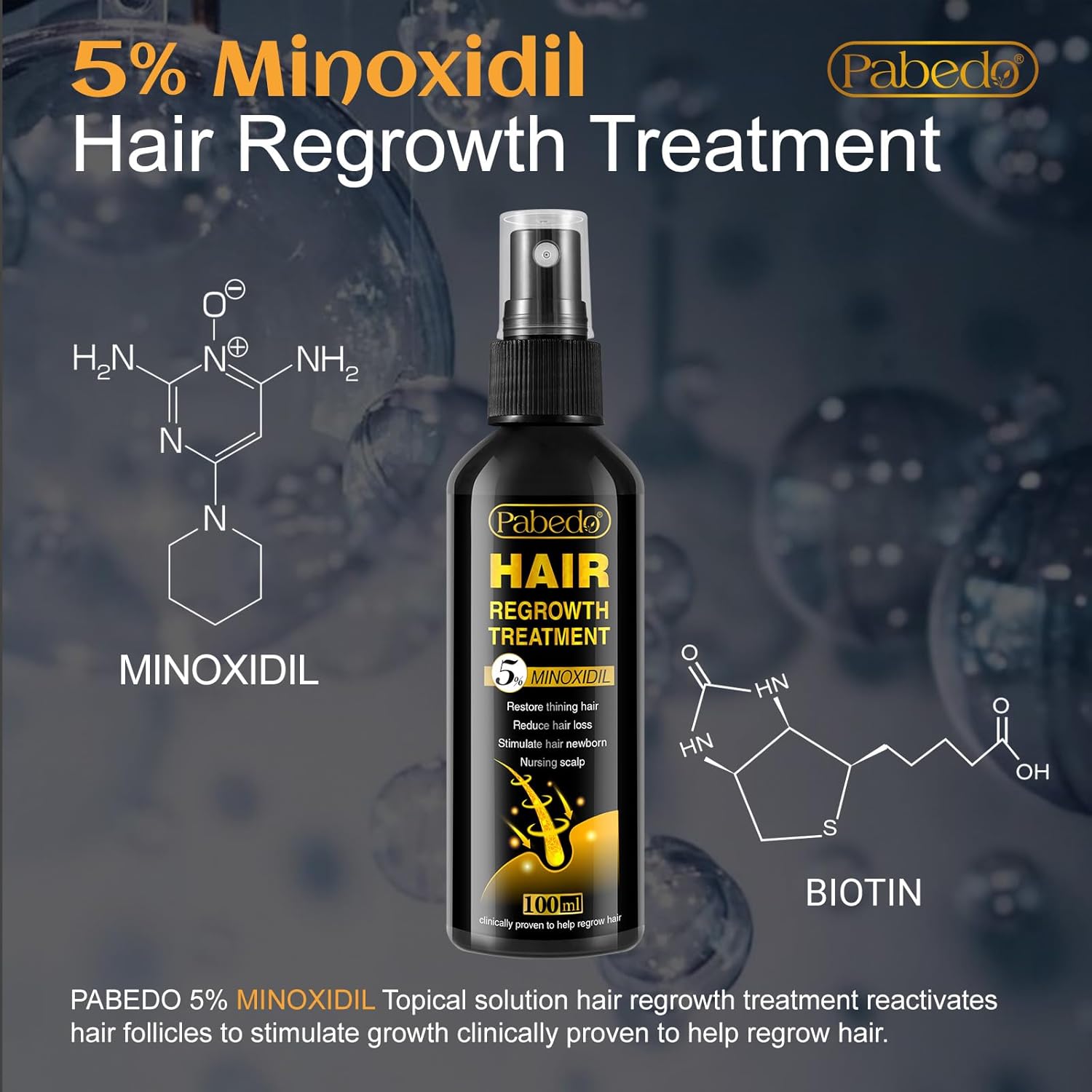 Nourish & Grow: 5% Minoxidil Hair Serum with Castor Oil & Biotin, 100ml, for Men & Women - Image 5
