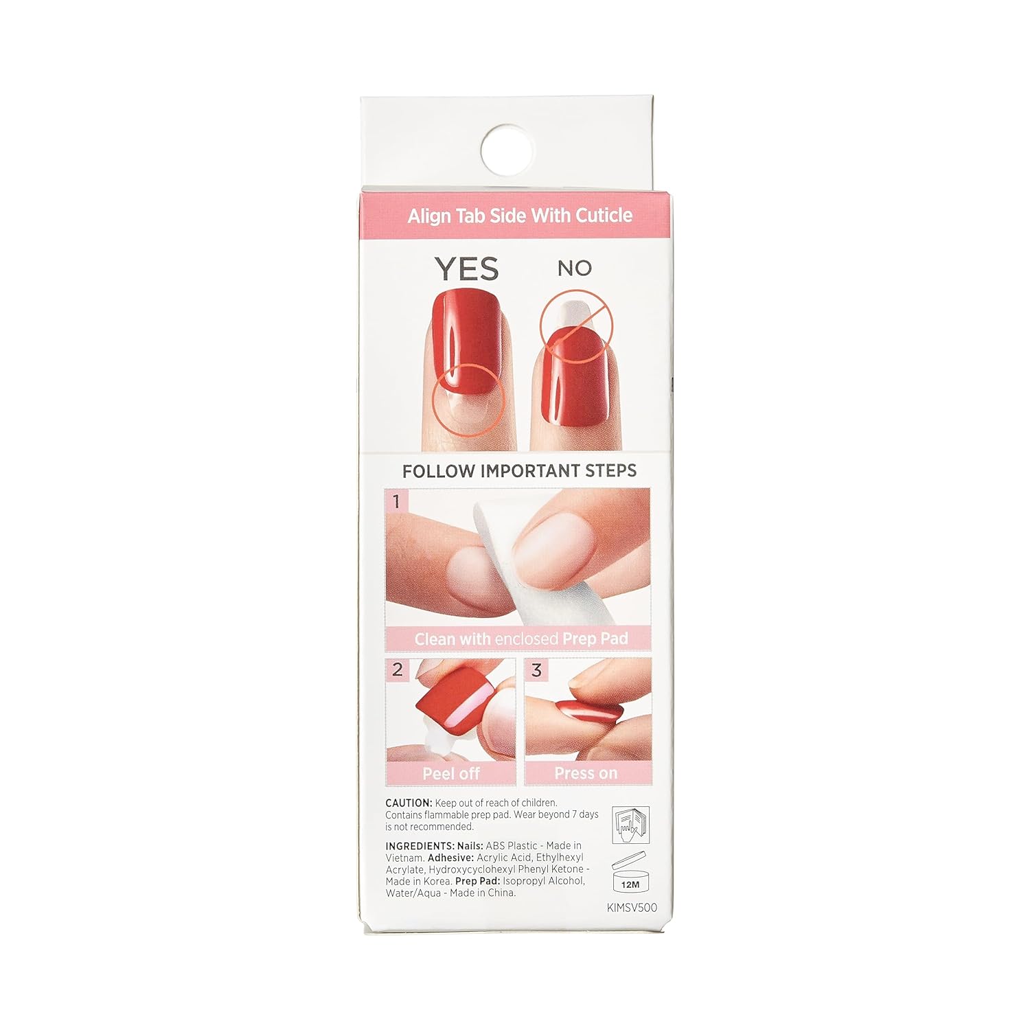 KISS imPRESS Press-On Manicure Fake Nails – Adore You, Short, Square, Red, Easy Press On, Chip Proof, Smudge Proof, Waterproof, No Dry Time, Comfortable & Secure, Super Hold Adhesive | 30 Count - Image 3