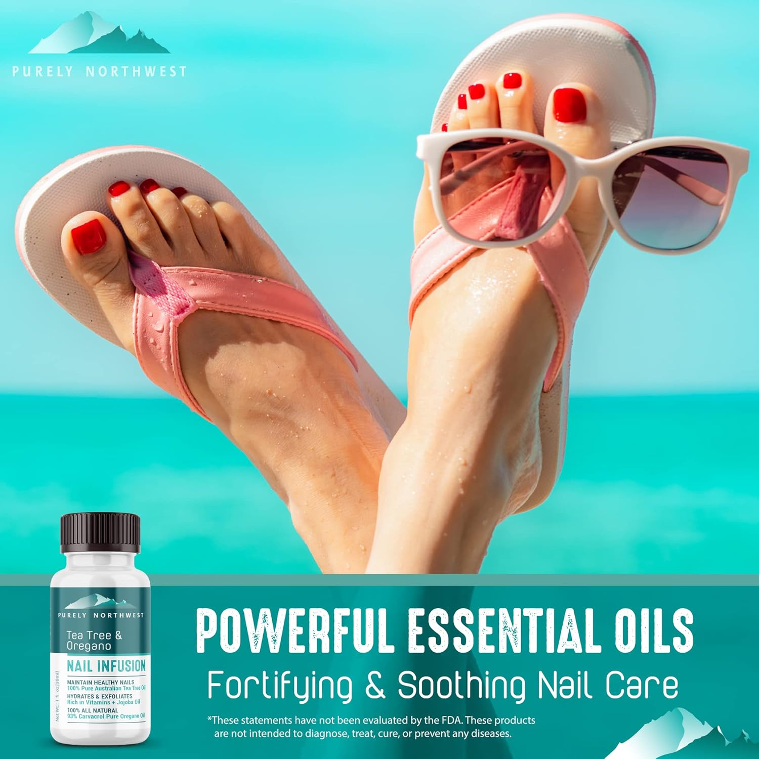 Toenail Fungus Extra Strength Solution-Thick Discolored Nail Repair, Ingrown Nails, Dry Cracked Nails & Cuticles-All Natural with Tea Tree & Oregano Oil: by Purely Northwest USA 1oz - Image 6