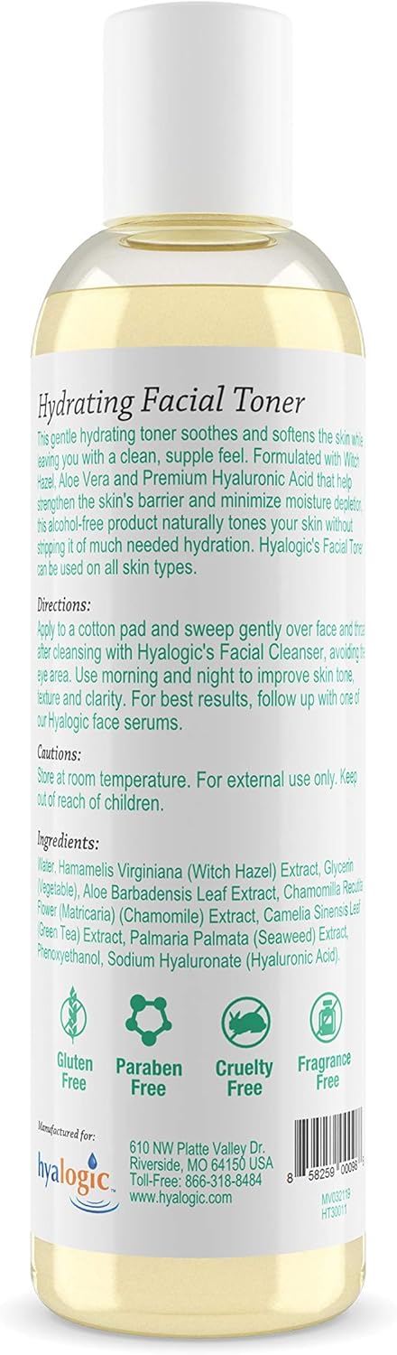 Hyalogic Alcohol-Free Witch Hazel Toner 8 fl oz with Hyaluronic Acid and Aloe Vera for All Skin Types - Image 2