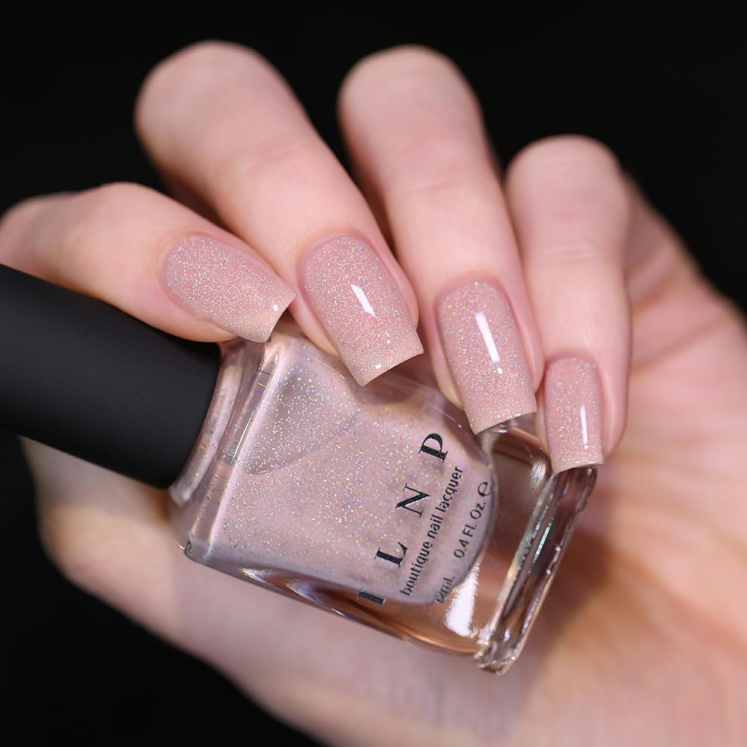 ILNP Birthday Suit - Cashmere Pink Holographic Nail Polish, Neutral Nude, Chip Resistant Manicure, Non-Toxic, Vegan, Cruelty Free, 12ml - Image 3