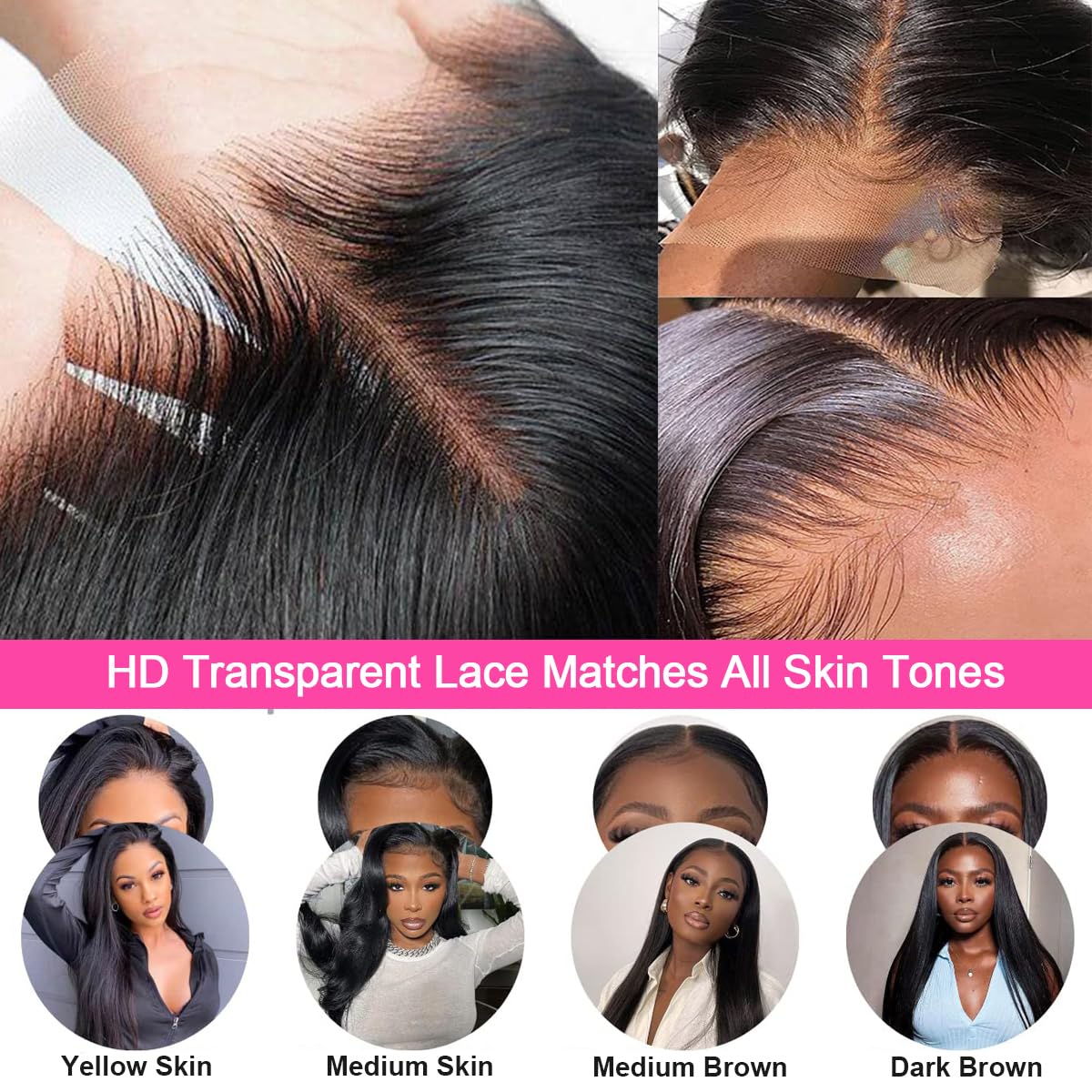 30 Inch 13x6 Lace Front Wigs Human Hair 200 Density Straight HD Lace Front Wigs Human Hair Pre Plucked 13x6 Lace Frontal Straight Human Hair Wigs for Women Glueless Wigs Human Hair Natural Color - Image 3