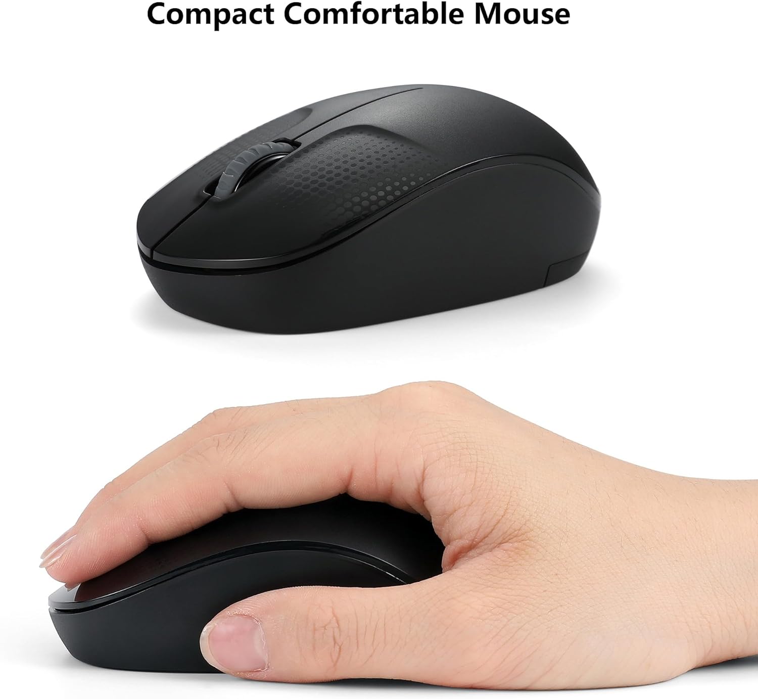Wireless Keyboard and Mouse Combo for Windows, 2.4G Full-Sized External Cordless Computer Keyboard Mouse Combo for Laptop PC Desktop Chrome Mac, Number Pad 1600 DPI Silent Mouse USB Receiver (Black) - Image 6