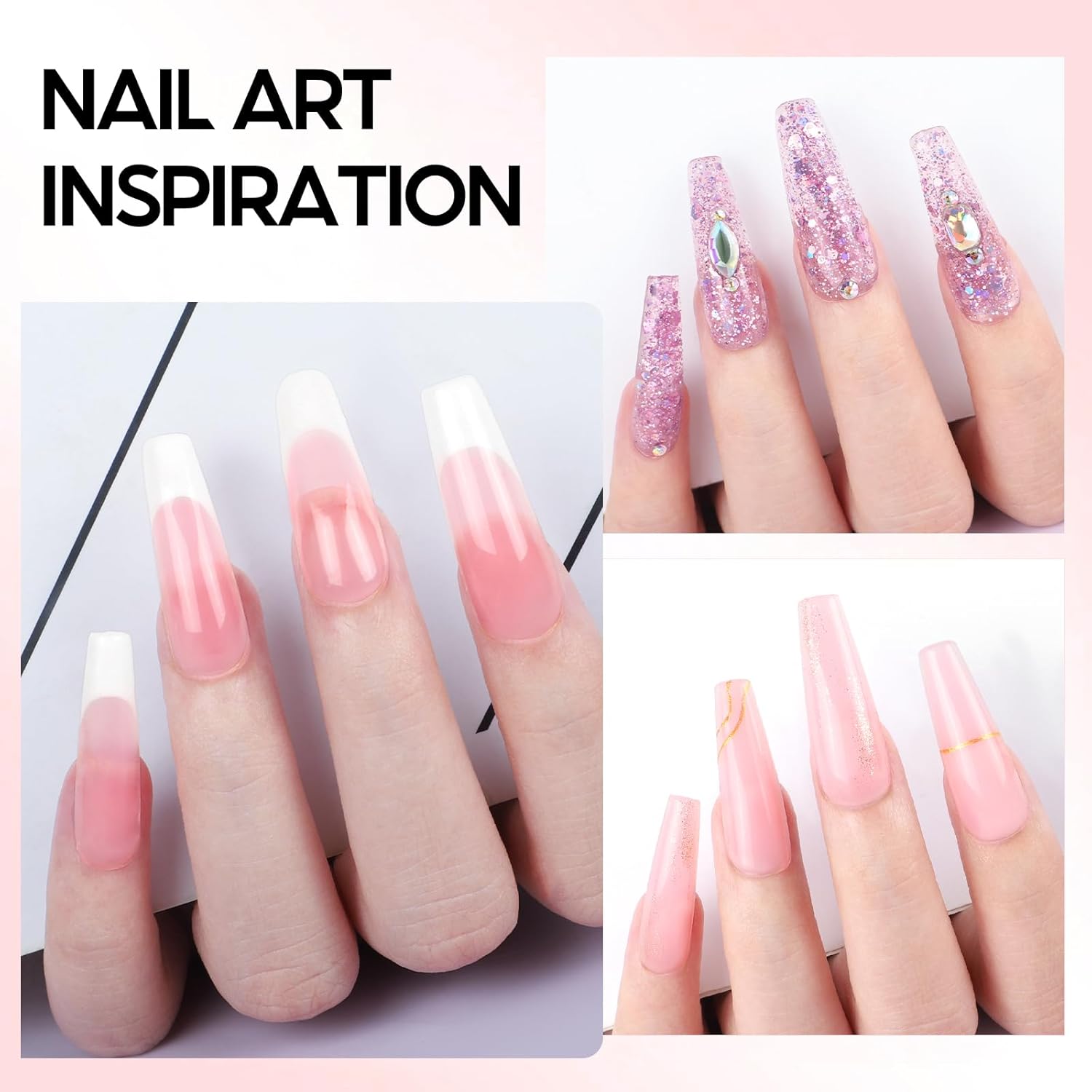 COSCELIA 41pc Poly Nail Gel Kit Starter Kit16ML 12 Colors Nail Extension Gel Kit with Lamp Light for Beginners with Everything Nail Thickening Solutions Gifts for Women - Image 7