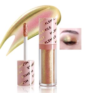 Metallic Liquid Chameleon Eyeshadow for Multi-Dimensional Eye Looks, Moisturizing Velvety Texture, Highly Pigmented, Long-lasting Holographic Glitter Multichrome Eyeshadows Makeup, 02