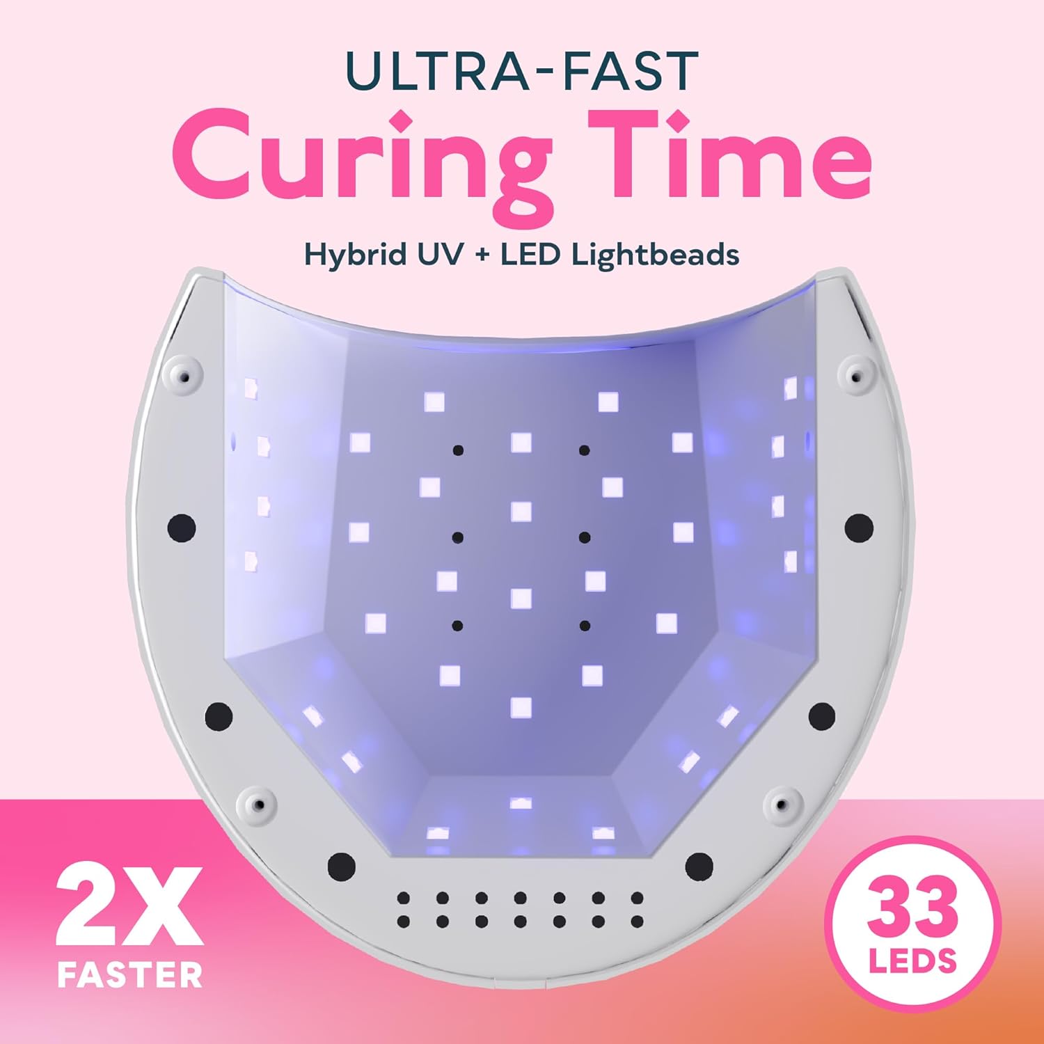 SUNUV SUN2C 48W UV Light for Nails, UV LED Nail Lamp with 4 Timer Settings, Curing Lights Compatible with All Gel Polish Rose - Image 4