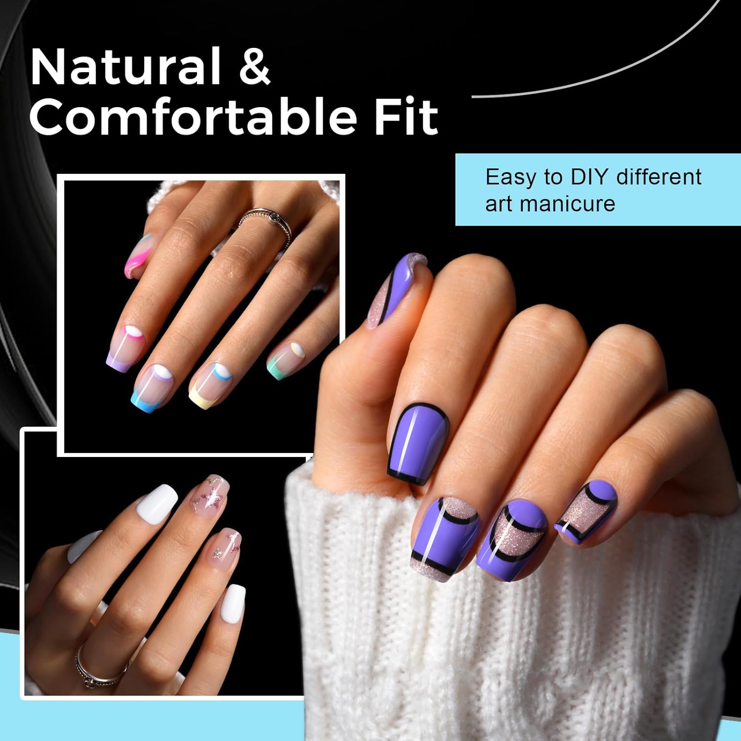 TOMICCA Clear Nail Tips Acrylic Nails 240Pcs Extra Short Coffin Acrylic Nail Kit Pre-shape Full Cover Clear Nails For Nail Extension Home DIY Salon 15 Sizes Gel Nails - Image 3