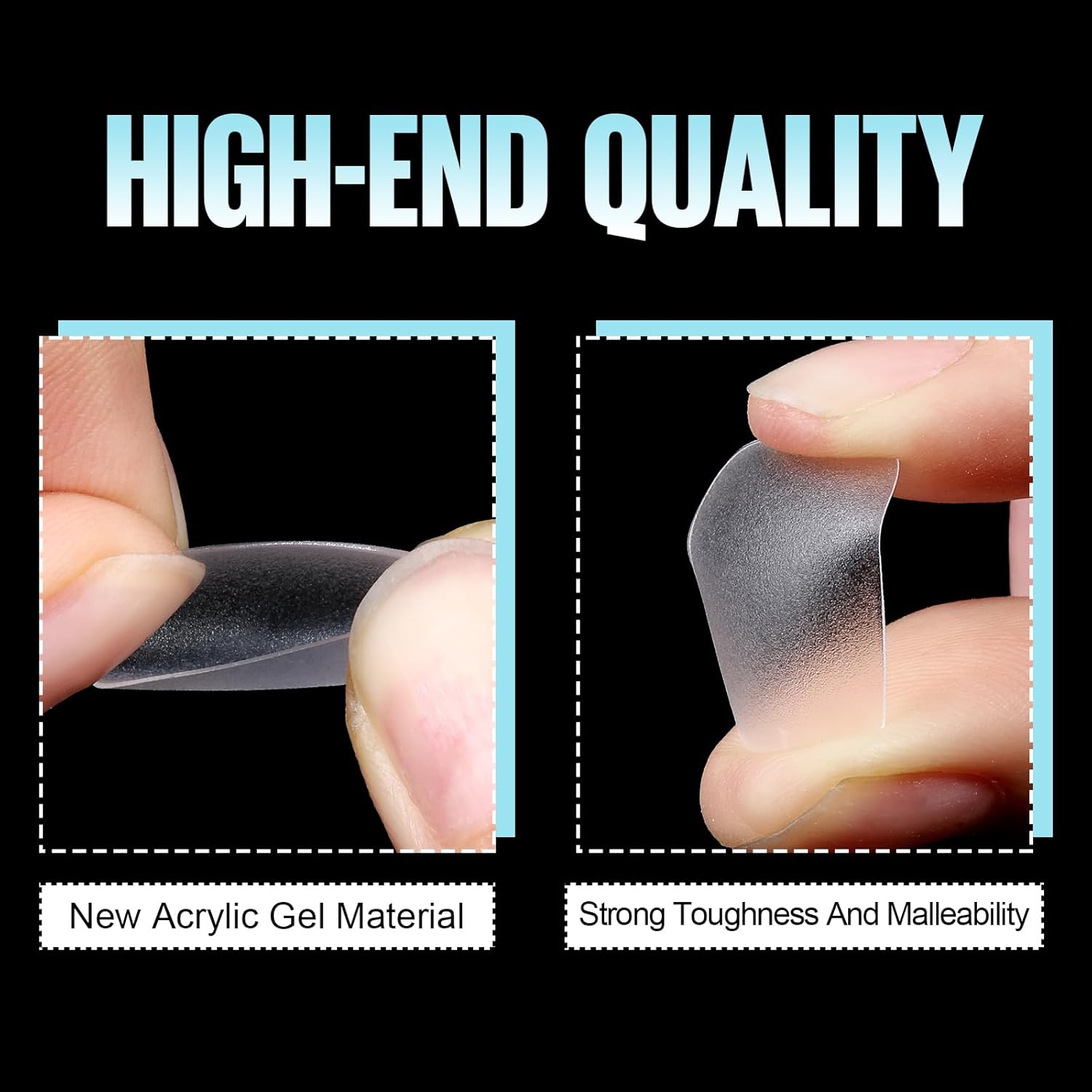 TOMICCA Short Square Gel Tips, No File Nail Tips Full Matte Cover, 360Pcs Soft Fake Acrylic Nail Tips Square for Home DIY Nail Salon 15 Sizes - Image 3