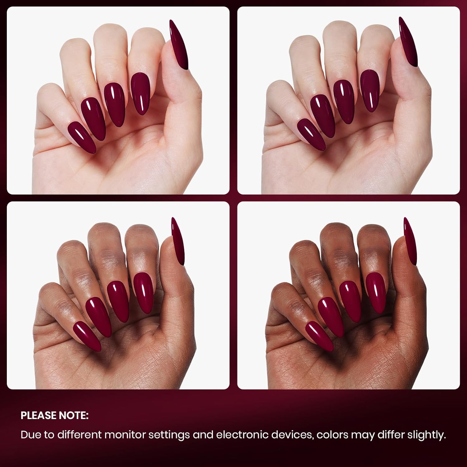 Beetles Dark Red Gel Polish, 15ml Full Maroon Red Gel Nail Polish Soak Off Nail Art Manicure Salon DIY Design at Home Gifts for Woman - Image 6