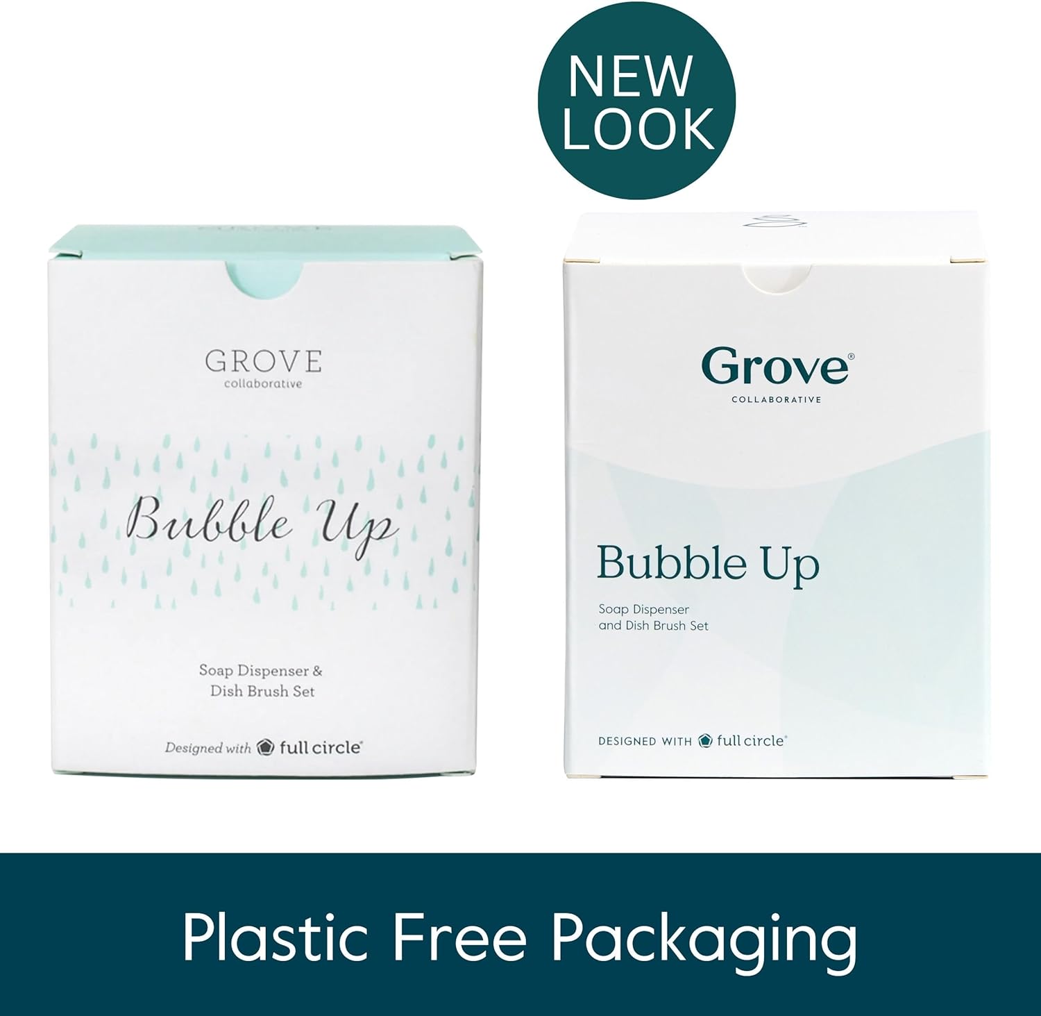 Grove Co. Bubble-Up Dish Soap Dispenser & 2 Pack Brush Set, Ergonomically Designed Dish Scrubber, Removes Tough Messes, Gentle on Dishes, Sustainable Solution to The World's Waste - Image 8