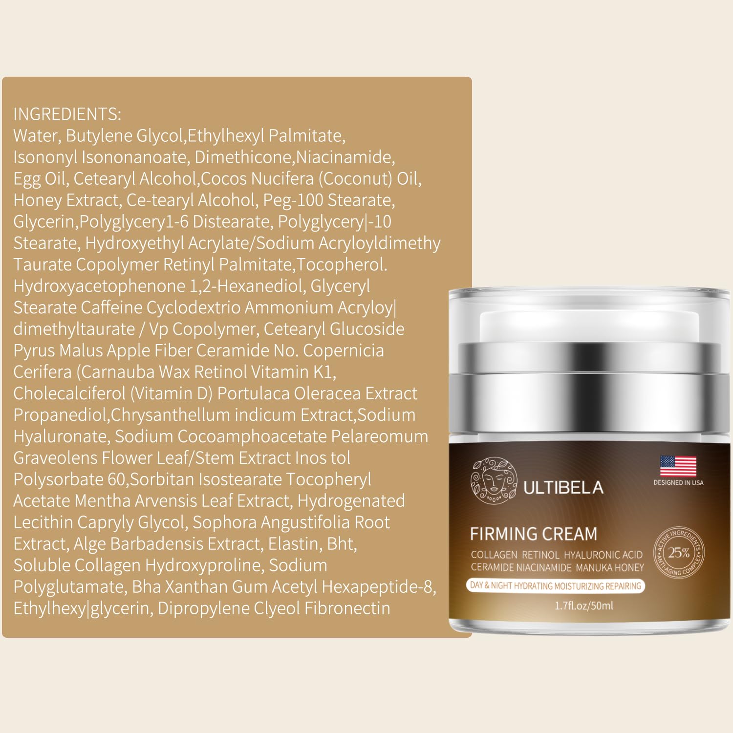 Tighten and Lift Neck Cream, Deep Hydration Neck Firming Cream with Retinol, Collagen & Honey Anti-Aging & Wrinkle Moisturizer for Face, Neck & Décolleté Women & Men 1.7 Fl Oz - Image 8