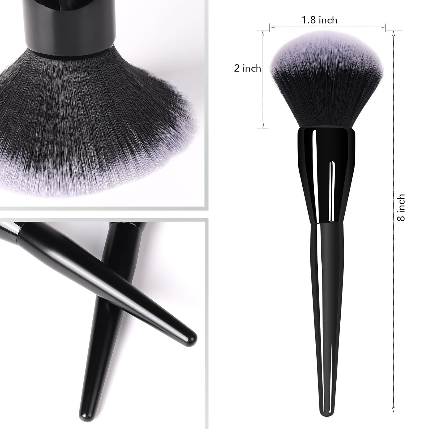 Large Powder Brush: Luxurious Foundation Brush, Professional Makeup Brush For Blending Liquid, Cream and Flawless Powder, Buffing, Blending, Vegan Makeup Tool With Cruelty-Free Bristles - Image 8