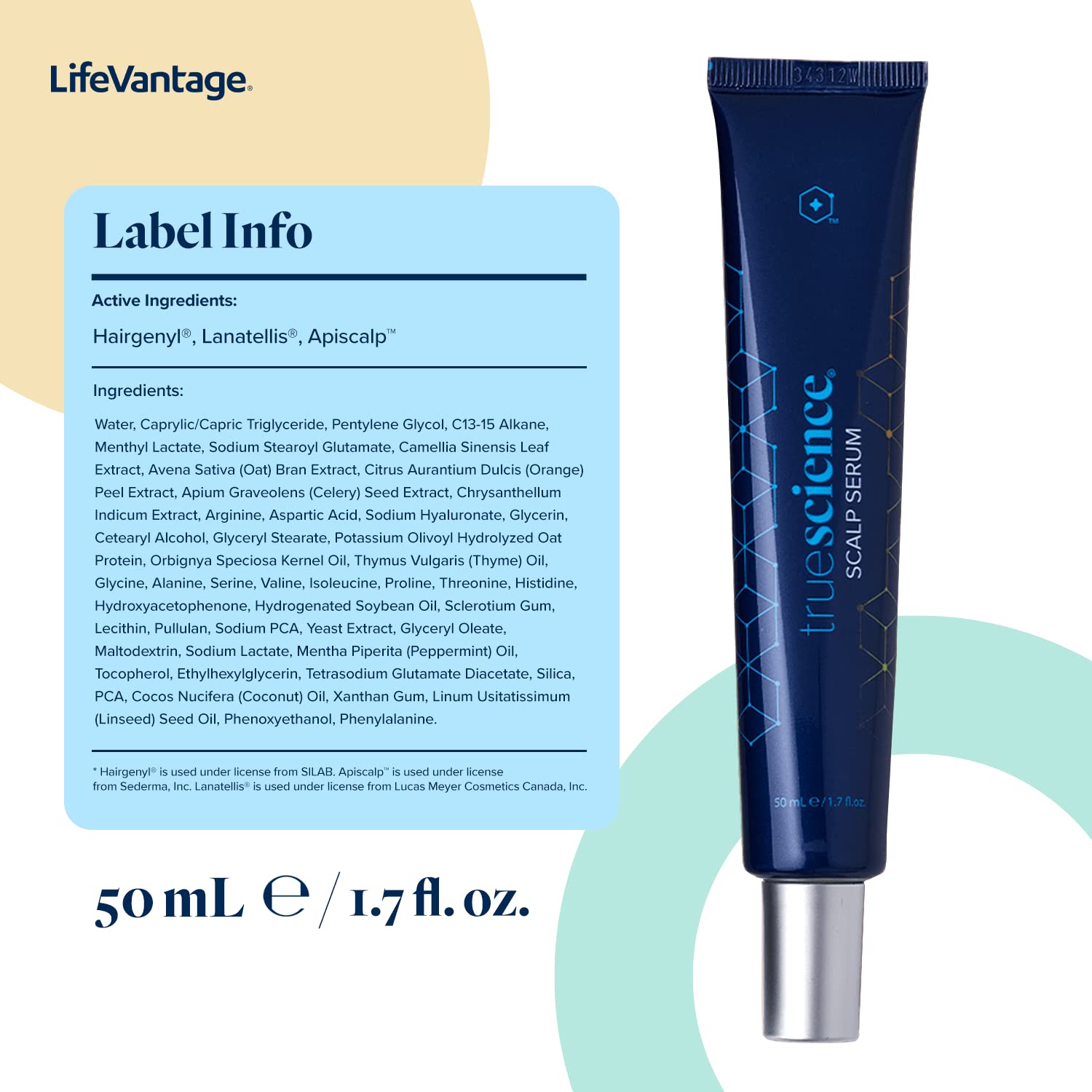 LifeVantage TrueScience Hair Care System Includes TrueScience Nourishing Hair Shampoo 250ml, Conditioner 250ml and Scalp Serum 50ml. - Image 4