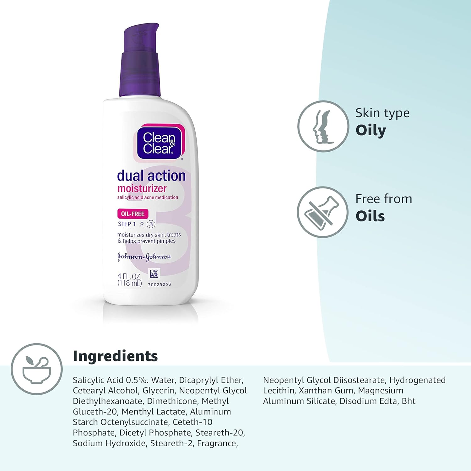 Clean & Clear Essentials Dual Action Facial Moisturizer with Salicylic Acid Acne Medication to Treat Acne and Prevent Pimples, Oil Free Face Moisturizer Cream for Acne-Prone Skin, 4 oz - Image 11