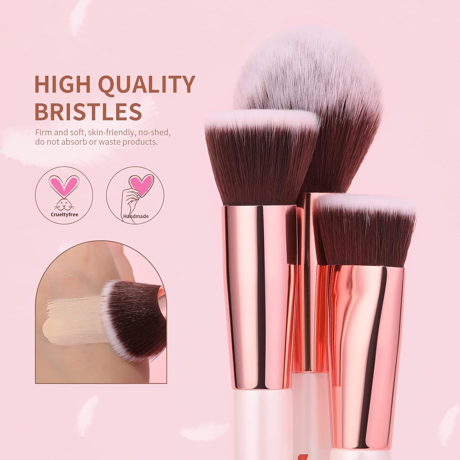 DUcare Makeup Brushes Set Professional 27Pcs Makeup Brushes Premium Synthetic Kabuki Foundation Blending Face Powder Blush Concealers Eye Shadows Make Up Brushes Kit White - Image 8