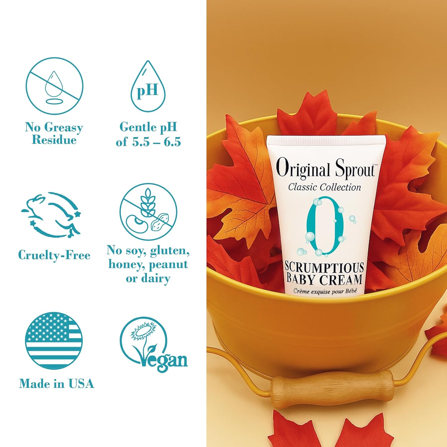 Sprout Scrumptious Gentle Moisturizing Baby Cream for Dry Skin, 3 fl oz - Image 3