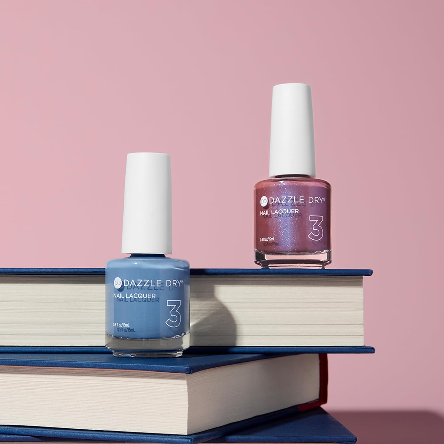 Dazzle Dry Nail Lacquer (Step 3) - Varsity Blues - A muted light denim. Full coverage cream. (0.5 fl oz) - Image 6