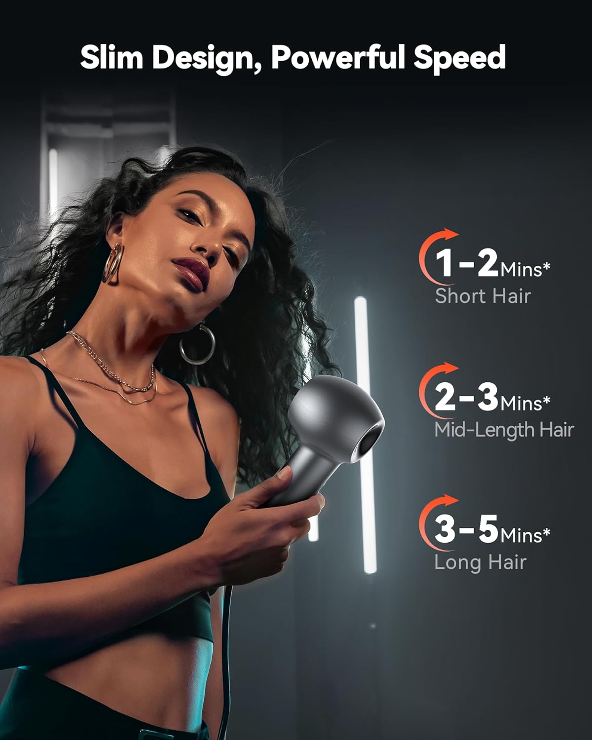 SYLPH Hair Blow Dryer for Travel, Mini and Portable Hair Dryer 200 Million Ionic, 112,000 RPM Motor for Fast Drying, Small and Compact Intelligent Temperature Control Hair Dryers for Women, Stars - Image 5