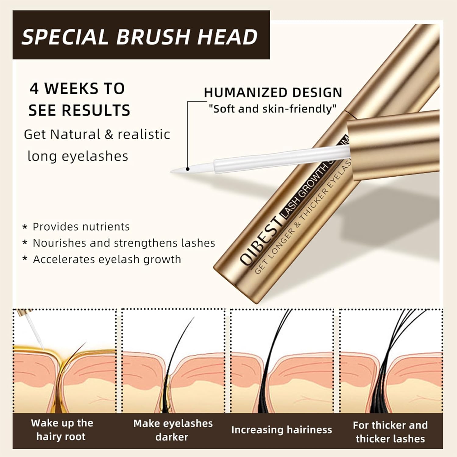 Eyelash Growth Serum for Thickness & Length, Enhances Lash Extensions, Also Promotes Brow Growth - Image 4