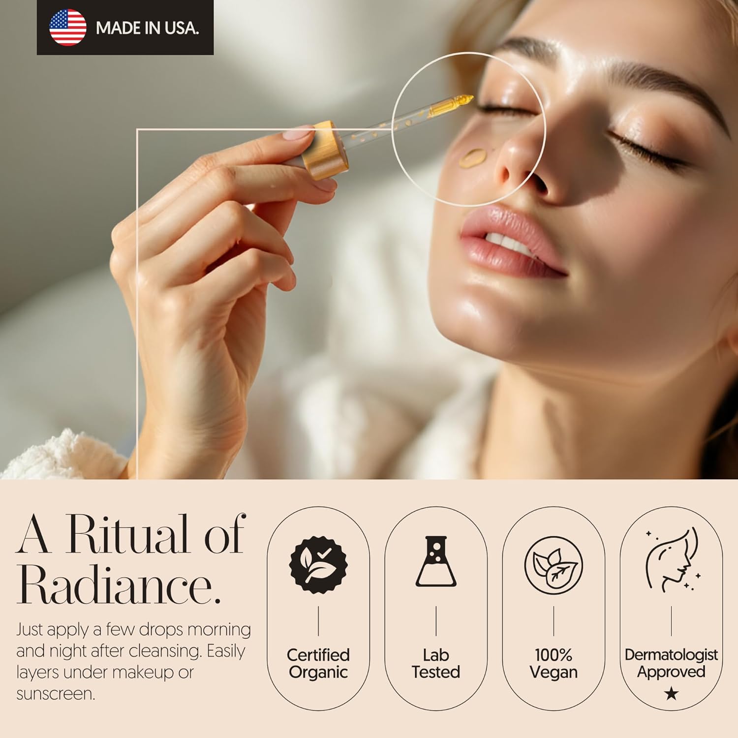 Hydrating Face Oil & Under-Eye Serum for Women & Men – Organic Tsubaki, Calendula, Vitamin E Jojoba Oil & Rice Bran for Glowy Skin, Even Skin Tone & Dark Spots – Anti Aging Serum by Finally - Image 7