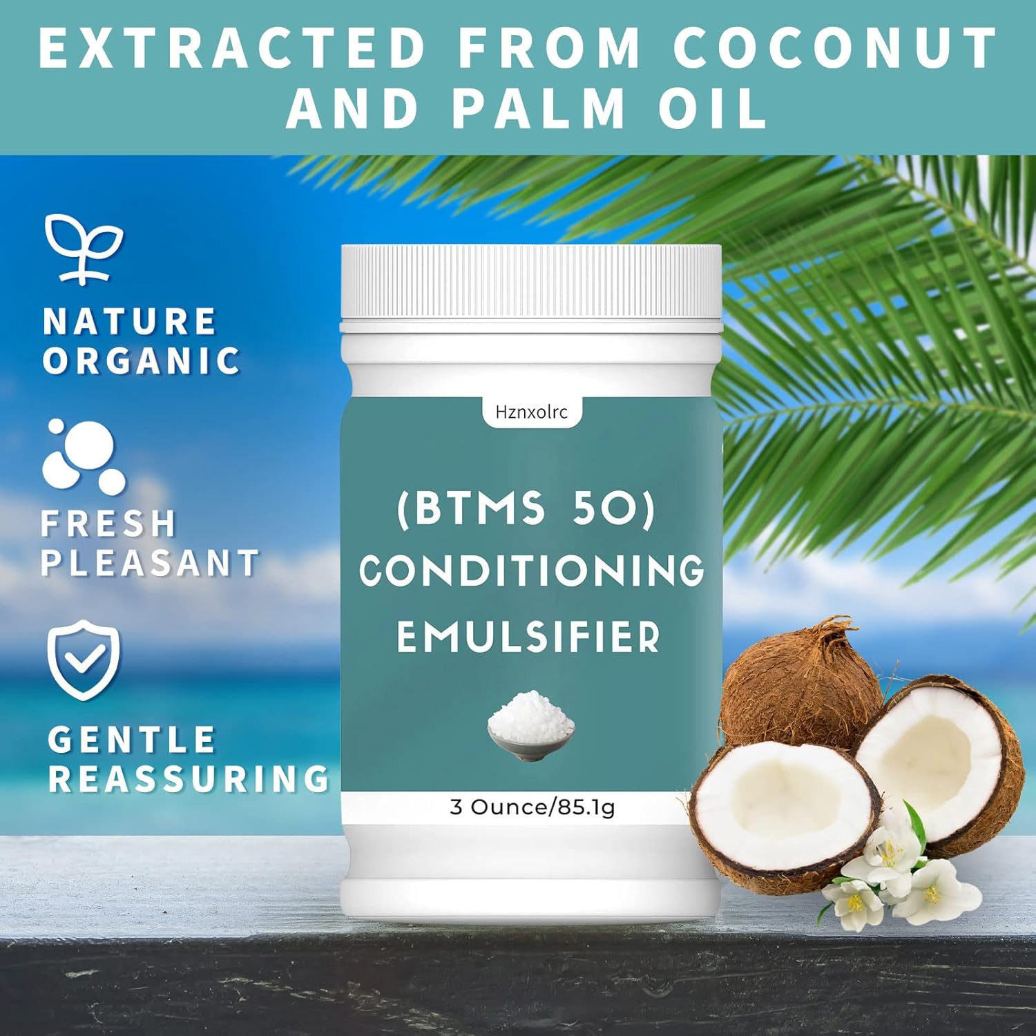 3 oz BTMS 50 Conditioning Emulsifier for Making Leave-in Conditioner, Premium BTMS 50 Conditioning Emulsifier Granules, Higher Activity than BTMS 25, Suitable for Making Lotions, Shampoos and More - Image 2