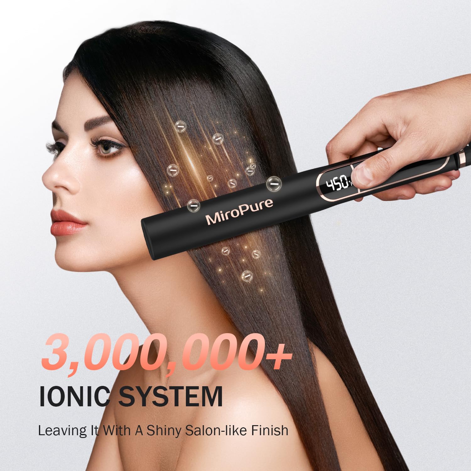 MiroPure Flat Iron Hair Straightener, 1 Inch Titanium Plates Hair Straightener with 15S Heat-up, Professional MCH Ceramic Negative Ion Hair Iron Dual Voltage for Women Hair with Auto Shut-Off - Image 3