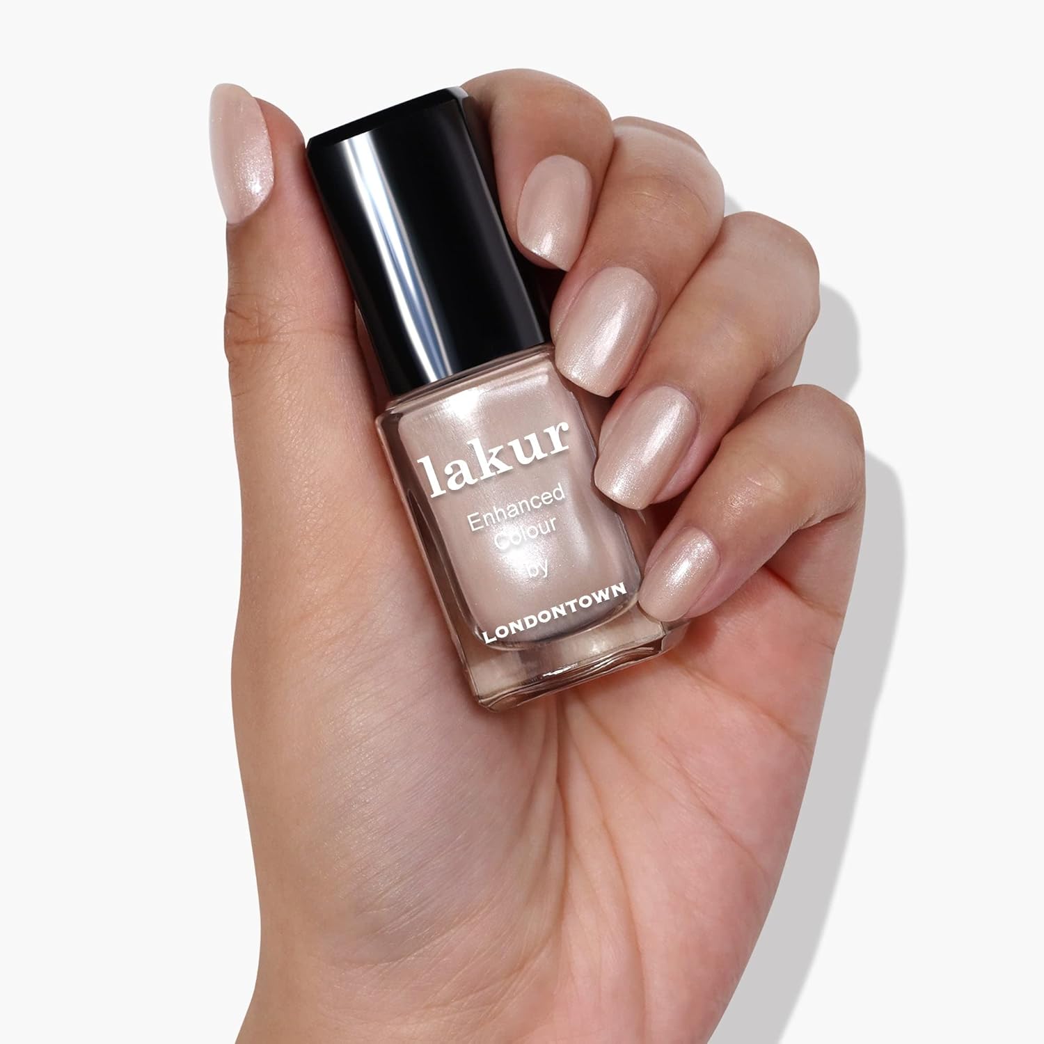 LONDONTOWN lakur Nail Polish - Chip-Resistant, Non-Toxic, Conditions & Hydrates Nails | Shimmery Shimmery Champagne, Pearl, .40 fl oz - Image 2