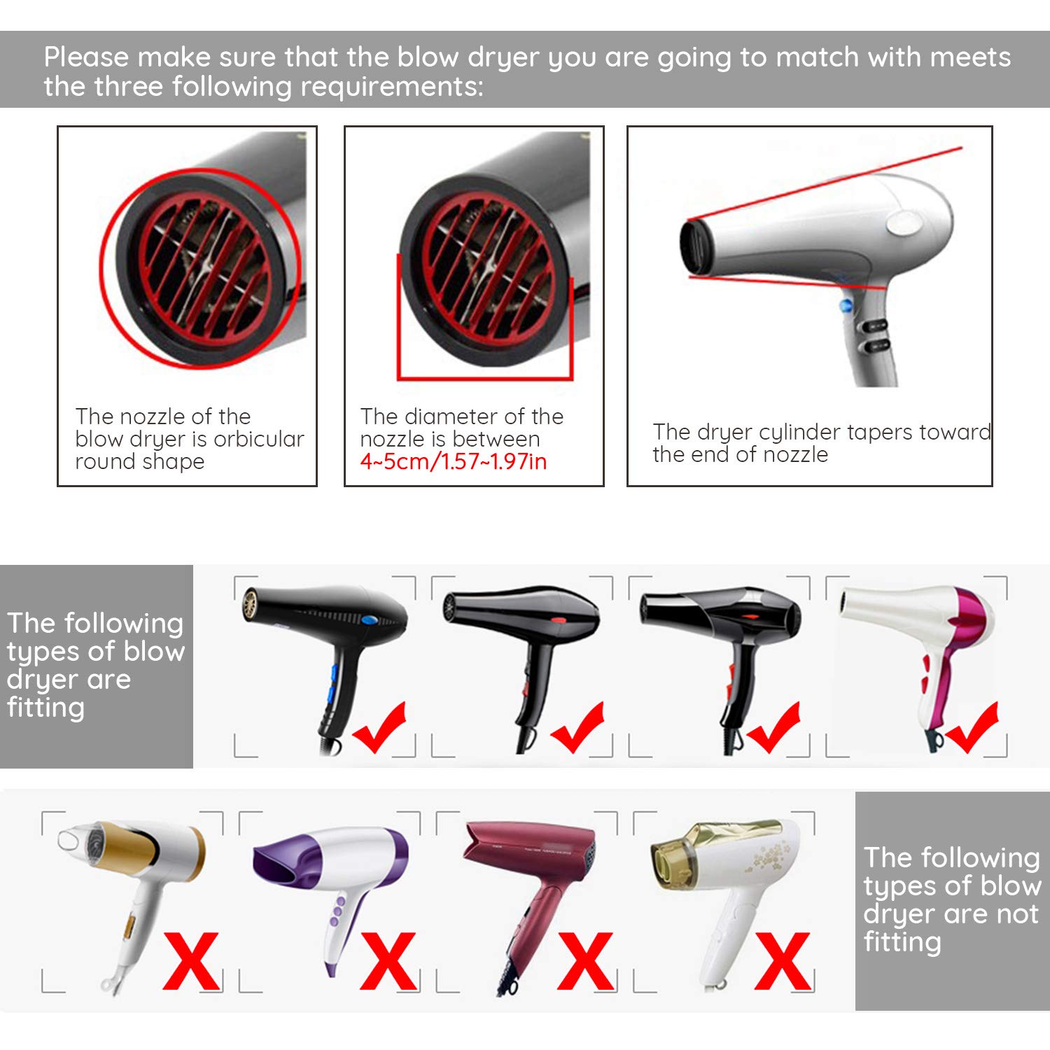 Segbeauty Hair Diffuser for Curly Hair, Upgraded Adjustable Air Flow, Deep Bowl, Professional Salon Frizz-free Fast Dry Diffuser Attachment with 1.57"-1.97" Nozzle, Black - Image 3