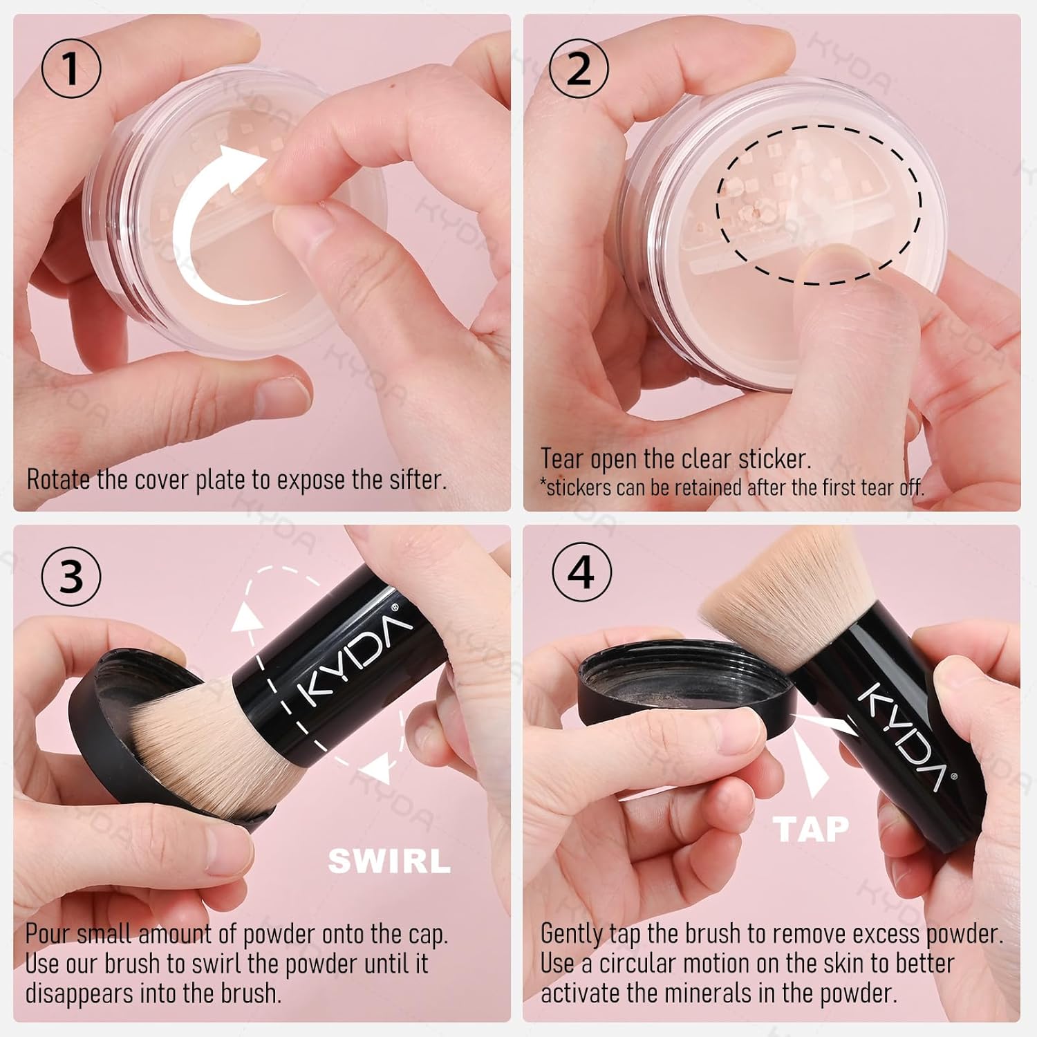 KYDA Mineral Powder Foundation, SPF 35, Lightweight Loose Powder Foundation, Skin-improving Mineral Foundation, Buildable Coverage, Natural Glow Base Makeup, 0.28 oz, Fair Light - Image 2