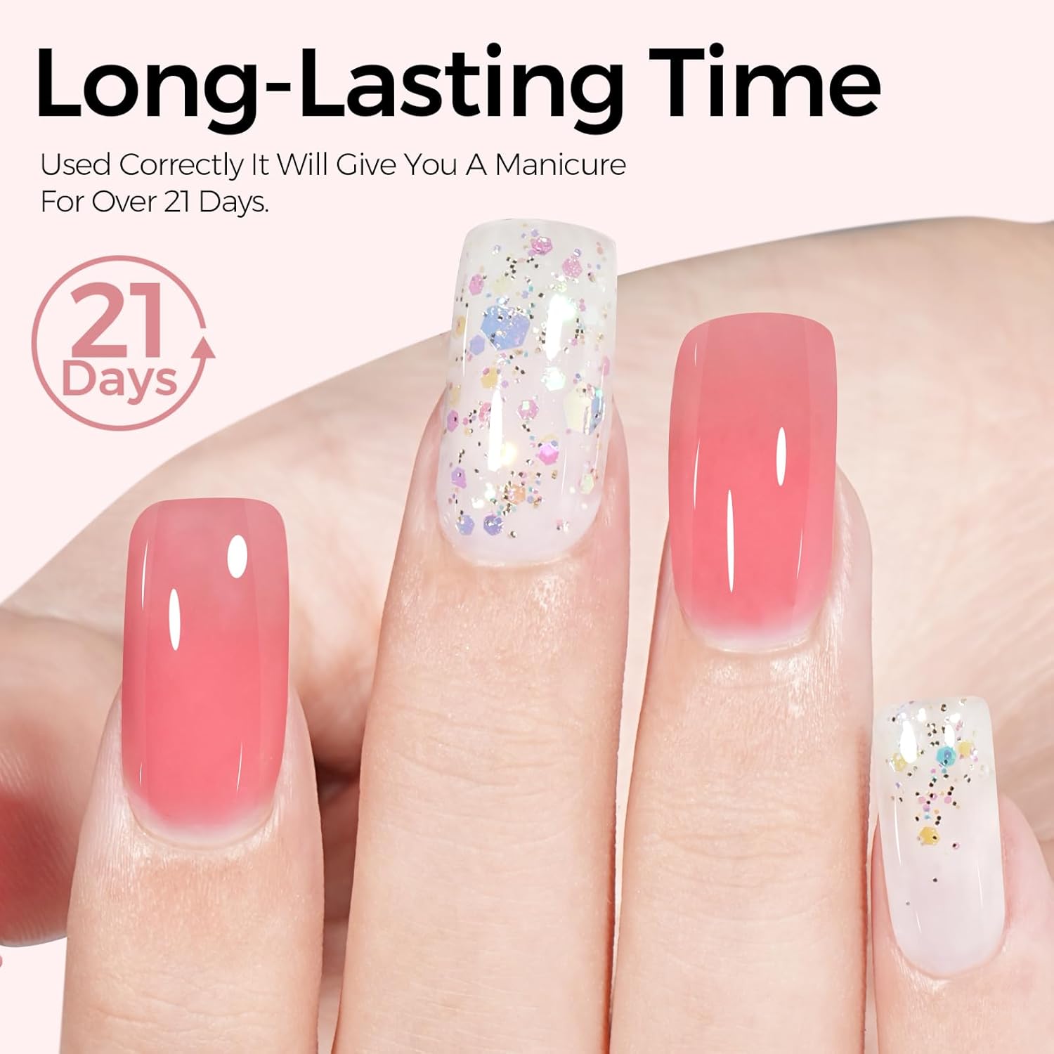TOMICCA Gel Nail Polish, Strawberry Red Gel Polish, Light Red Jelly Nail Polish Quick Dry, Soak Off U V Translucent Gel Polish Colors Long Lasting Nail Art Manicure - Image 6