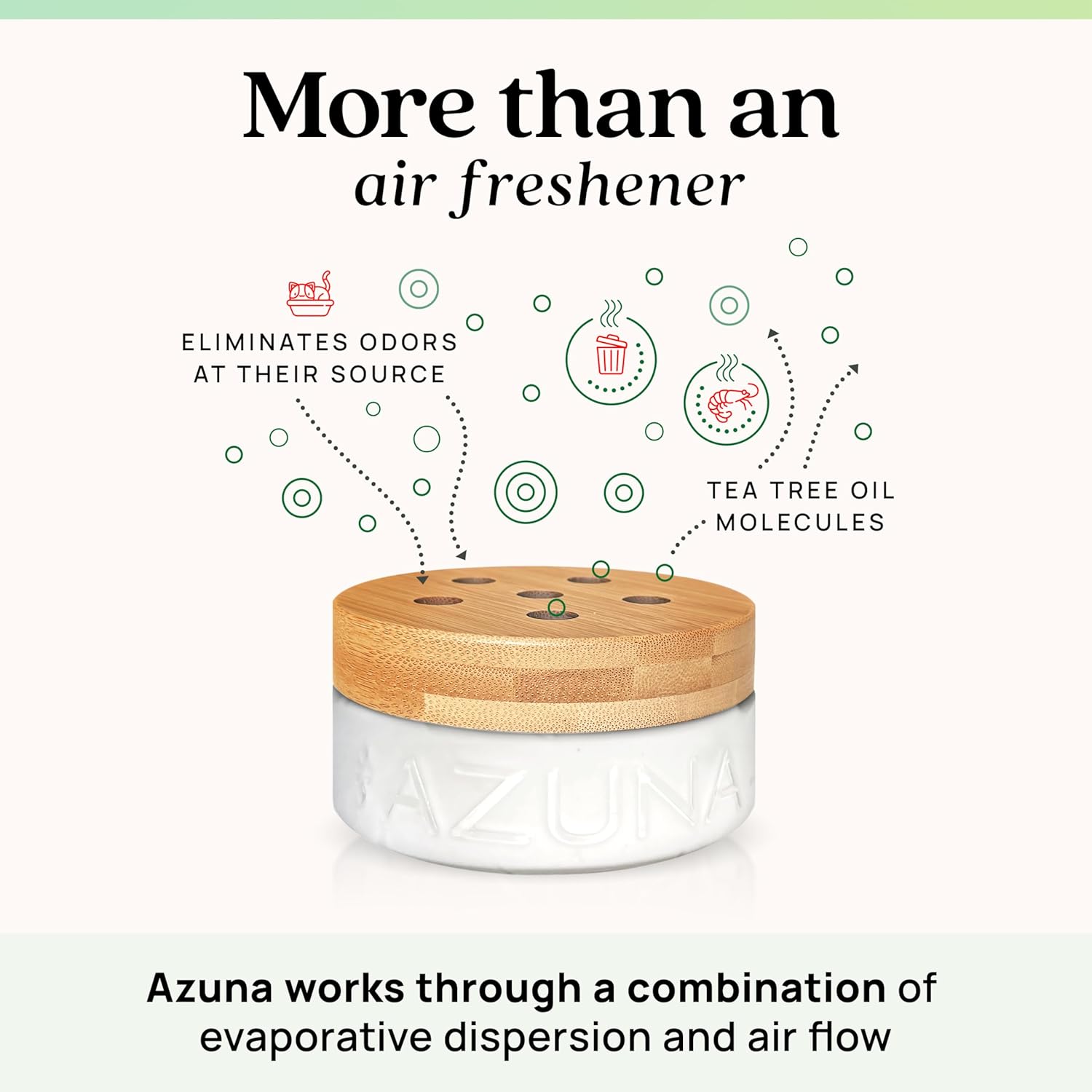 Azuna Air Freshener & Odor Eliminator for Strong Odor | 2 Room Kit Includes (2) 8 oz. Empty Luxe Glass Jars & 12 oz | Refill with Tea Tree Essential Oil Gel | Natural Scent | Last 60-90 Days - Image 2