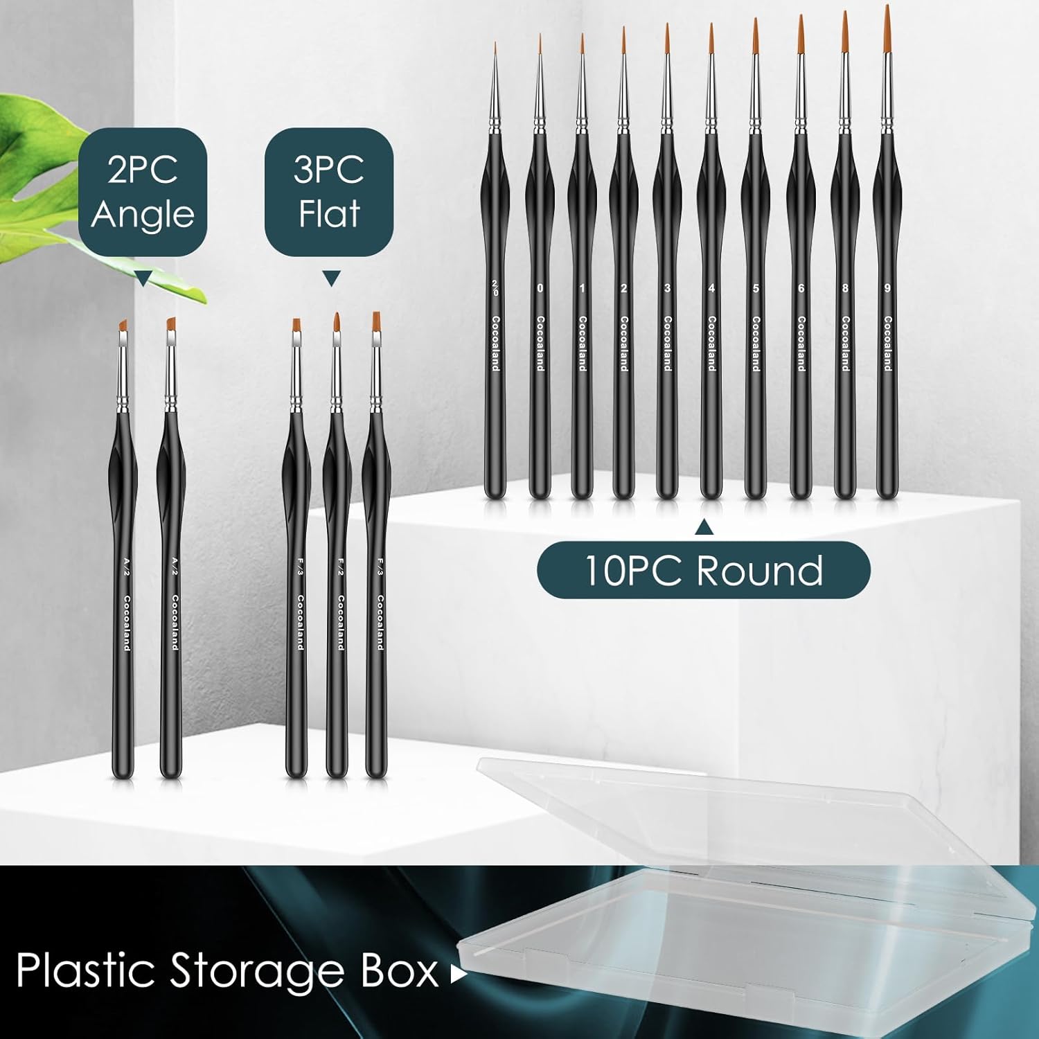 Miniature Paint Brushes,15Pcs Small Fine Tip Paintbrushes, Micro Detail Paint Brush Set, Triangular Grip Handles Art Brushes Perfect for Acrylic, Watercolor, Oil, Craft, Models(Black) - Image 2