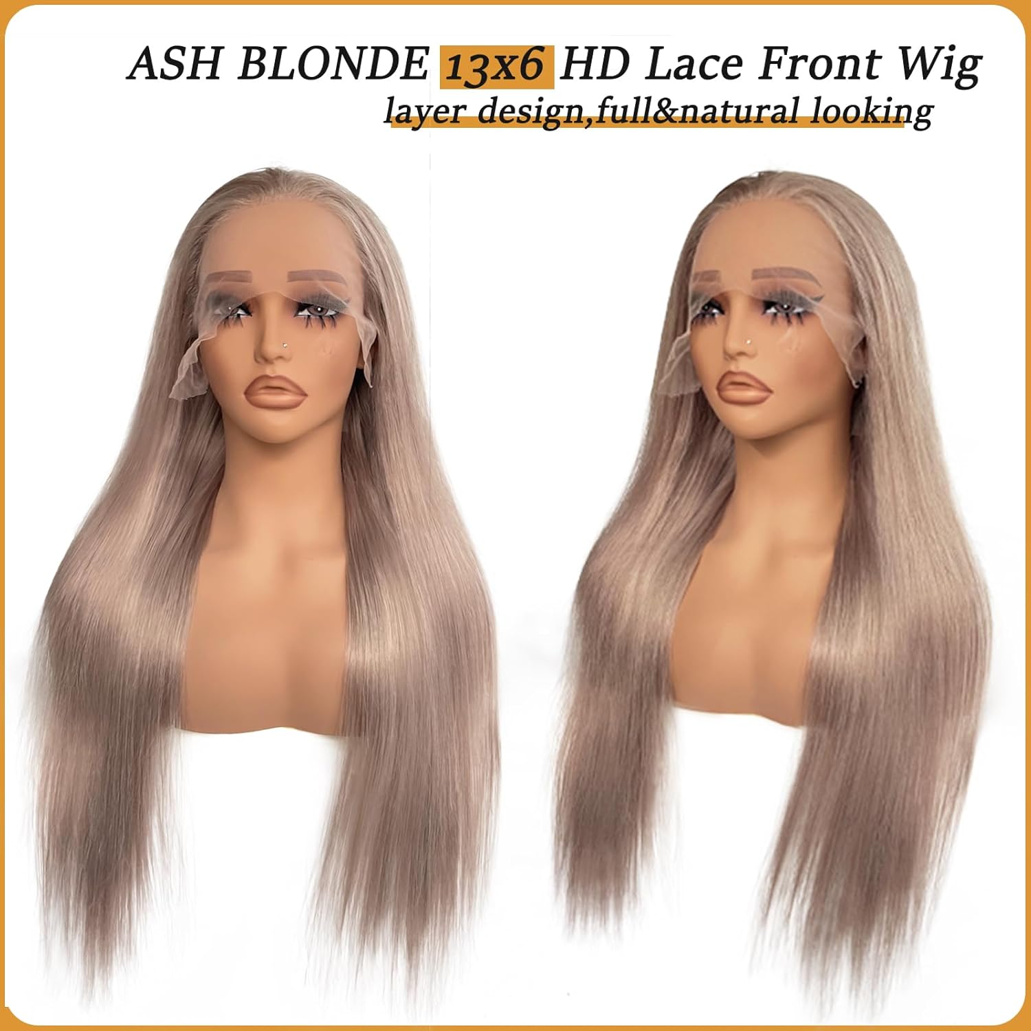 30Inch Long Straight Ash Blonde Lace Front Wigs Human Hair for Women, Light Ash Blonde Colored 13x6 HD Invisible Lace Front Wig Human Hair, Free Part Glueless Wigs, Pre Plucked Pre Cut - Image 4