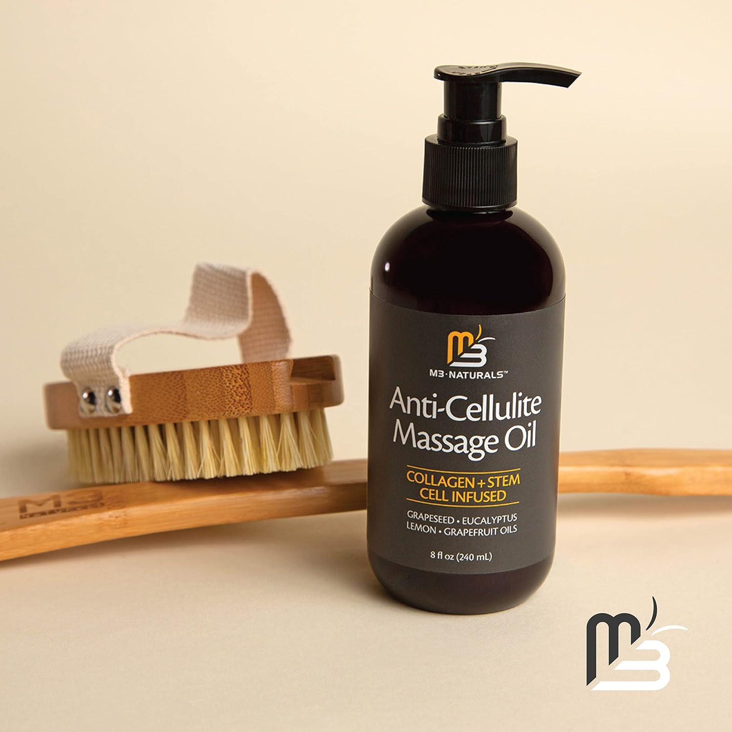 Anti Cellulite Massage Oil – Firming Body Oil with Collagen & Stem Cell | Skin Tightening, Anti-Aging & Cellulite Remover for Legs | with Natural Oils & Refreshing Aroma – 8 Fl Oz by M3 Naturals - Image 8