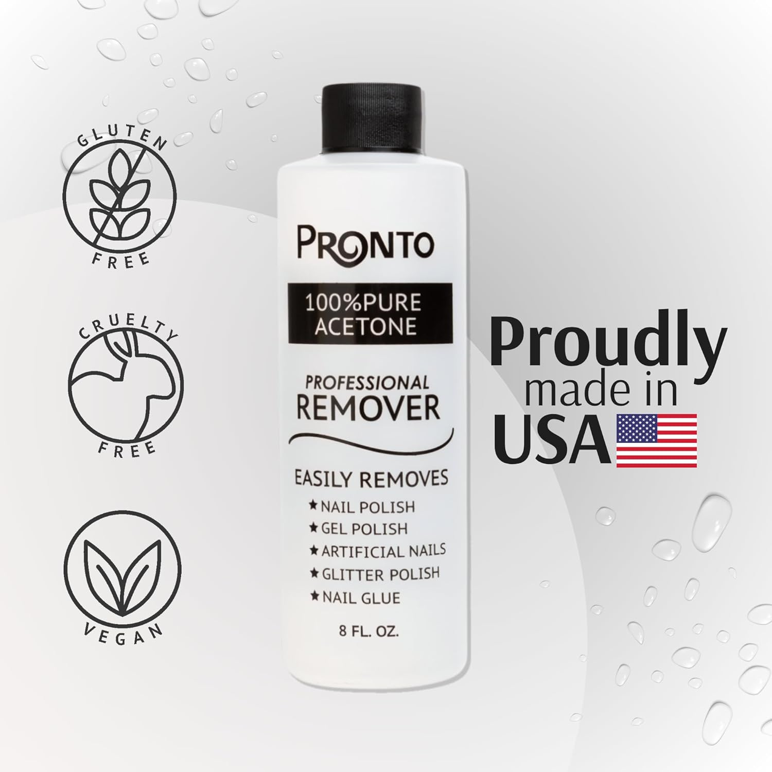 Pronto 100% Acetone Nail Polish Remover - Gel Polish Remover for Nails | Acetone Nail Polish Remover & Remover For Nails, Glue, Gel, Acrylic & Dip | 100 Percent Pure Acetone, 16 Fl oz (Pack of 1) - Image 3