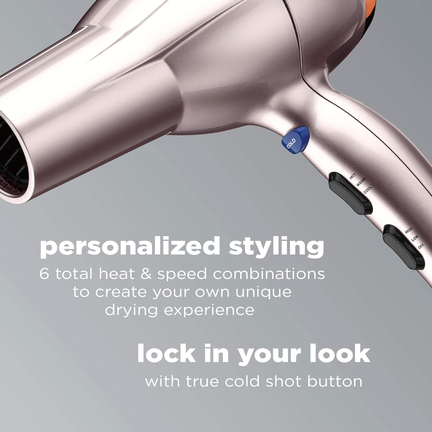 INFINITIPRO BY CONAIR Hair Dryer with Diffuser | Volume and Shine Pro AC Motor Blow Dryer | Includes Diffuser and Concentrator | Rose Gold - Image 5