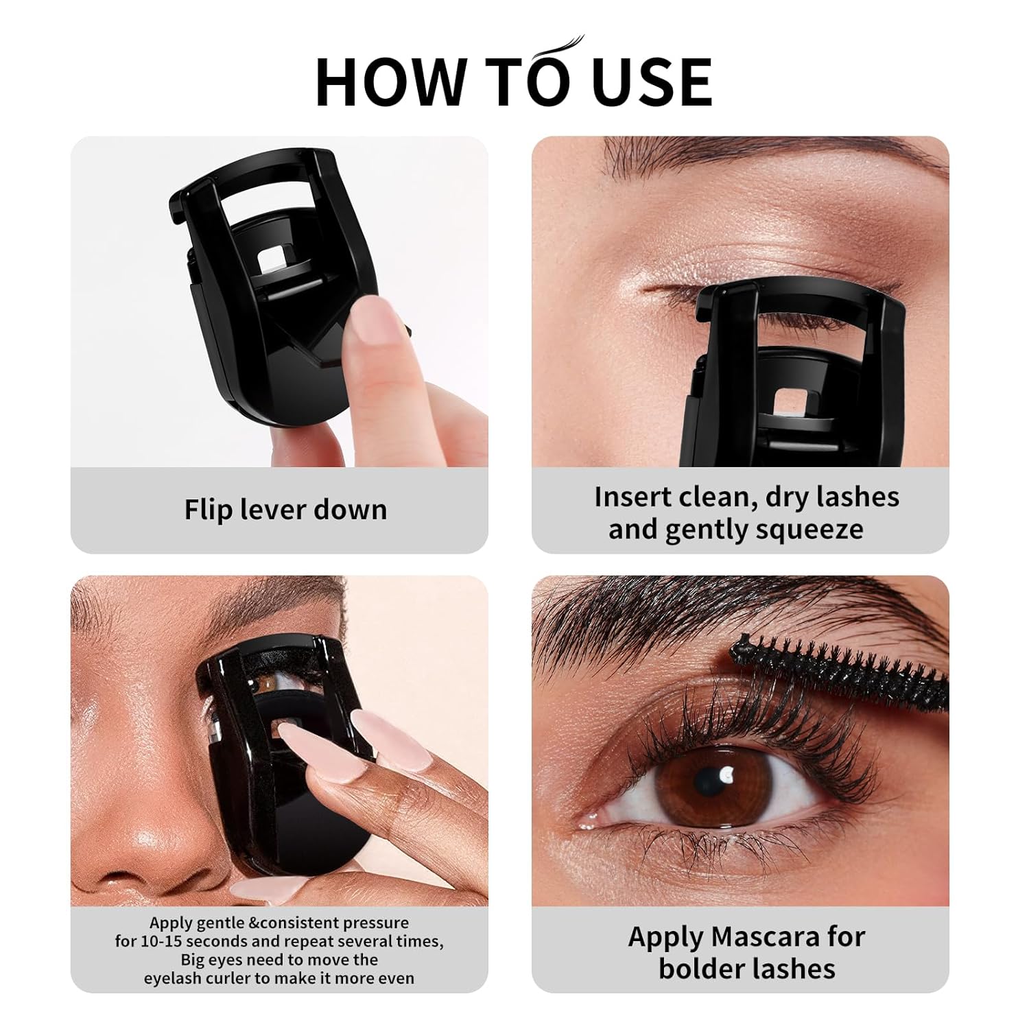 Docolor Eyelash Curler Portable Lash Curler with 1 Silicone Refill Pads Mini Eye Lashes Curlers Professional Travel Makeup Tools for All Eye Shapes - Image 5