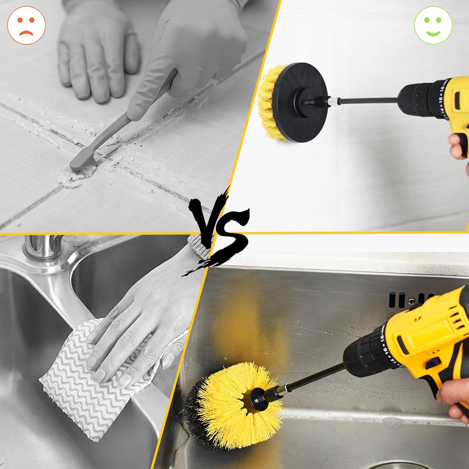 SHIELDPRO 18 Pack Drill Brush Attachment Set, Power Cleaning Scrub Brushes for Drill, Extend Long Attachment, All Purpose for Bathroom, Car Detailing, Carpet, Tile Grout, Sinks, Corners - Image 3